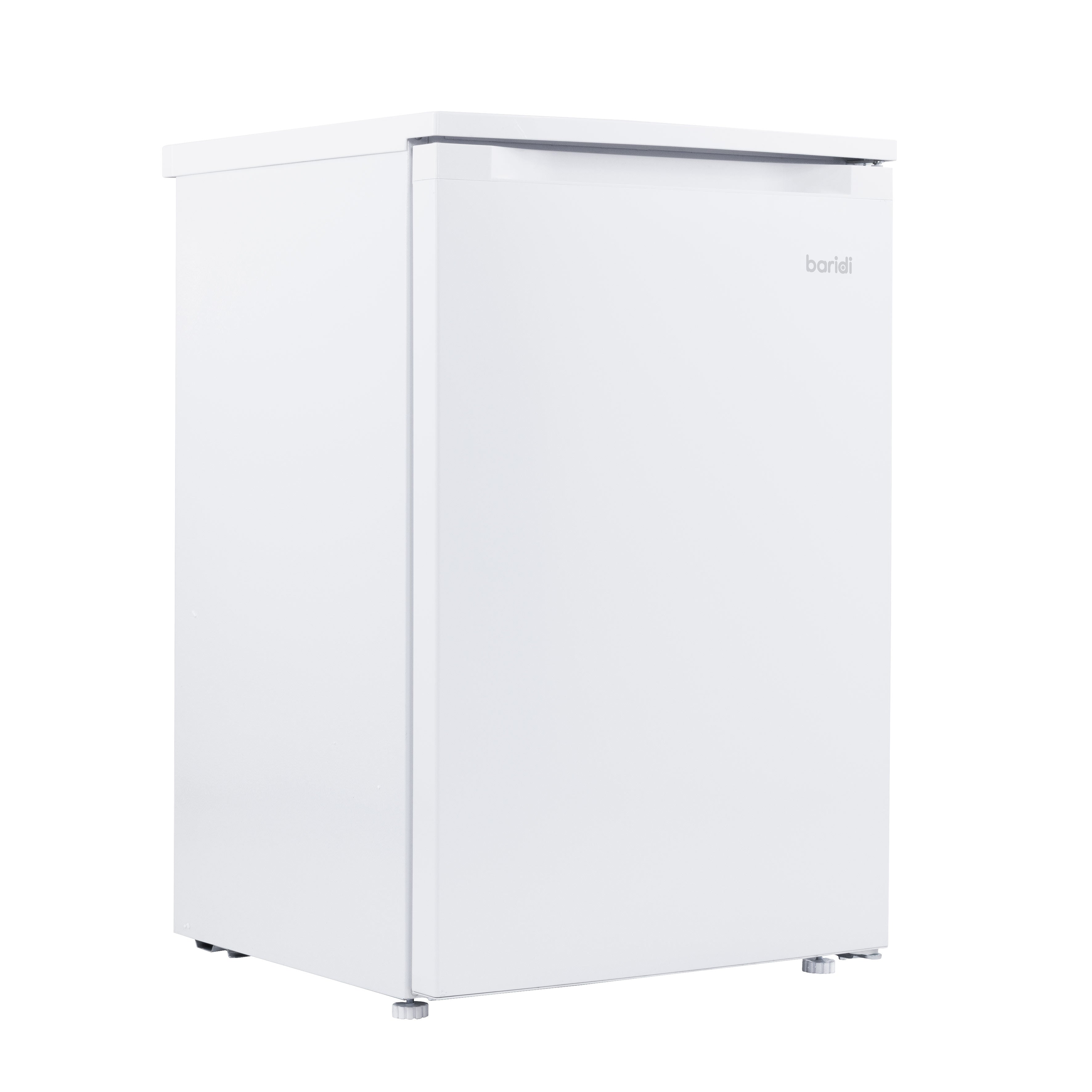 Baridi 55cm Freestanding Undercounter Larder Fridge, 126L, Reversible Door, White - DH246