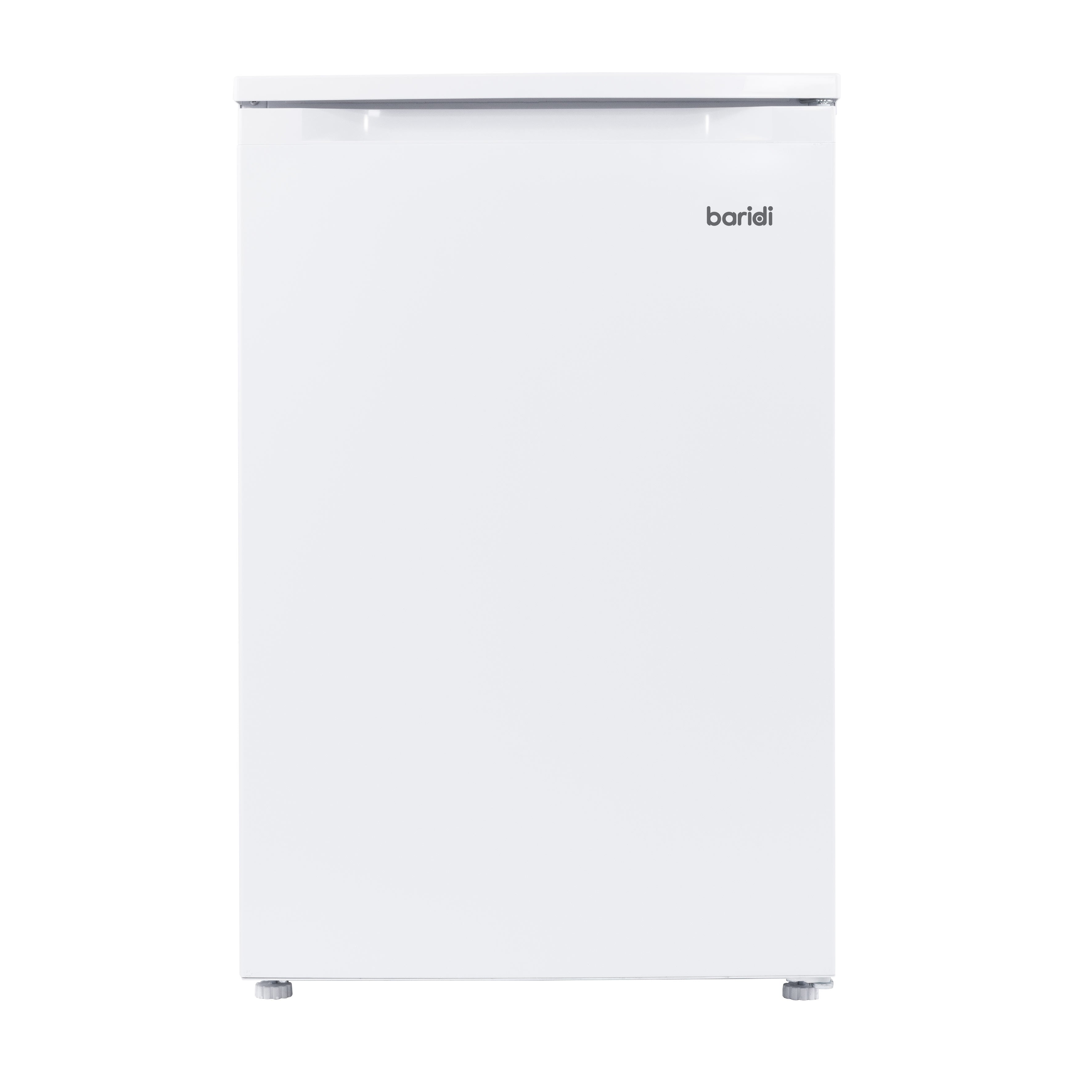 Baridi 55cm Freestanding Undercounter Larder Fridge, 126L, Reversible Door, White - DH246