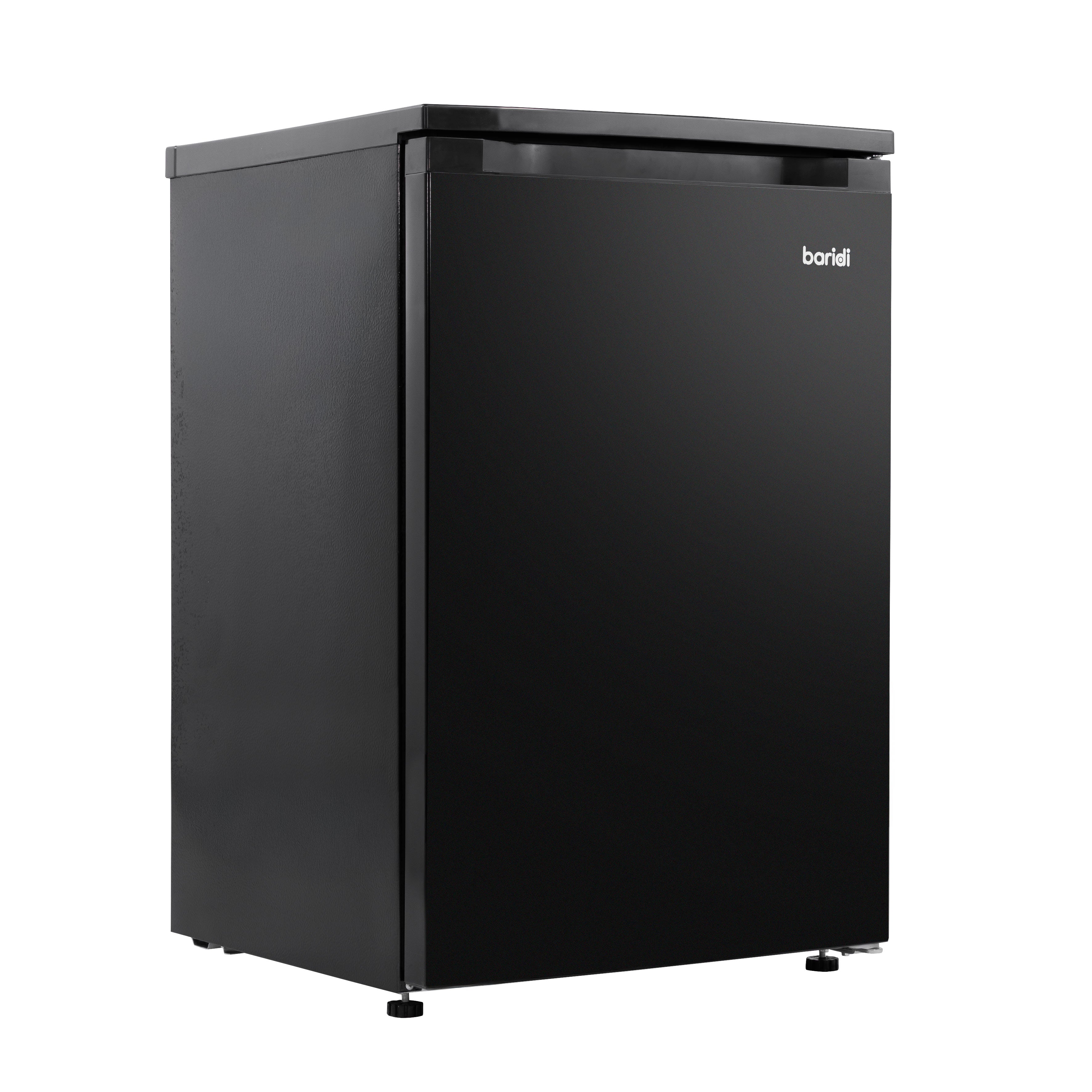 Baridi 55cm Freestanding Undercounter Fridge with Ice Box, Reversible Door, 107L Capacity, Black - DH249
