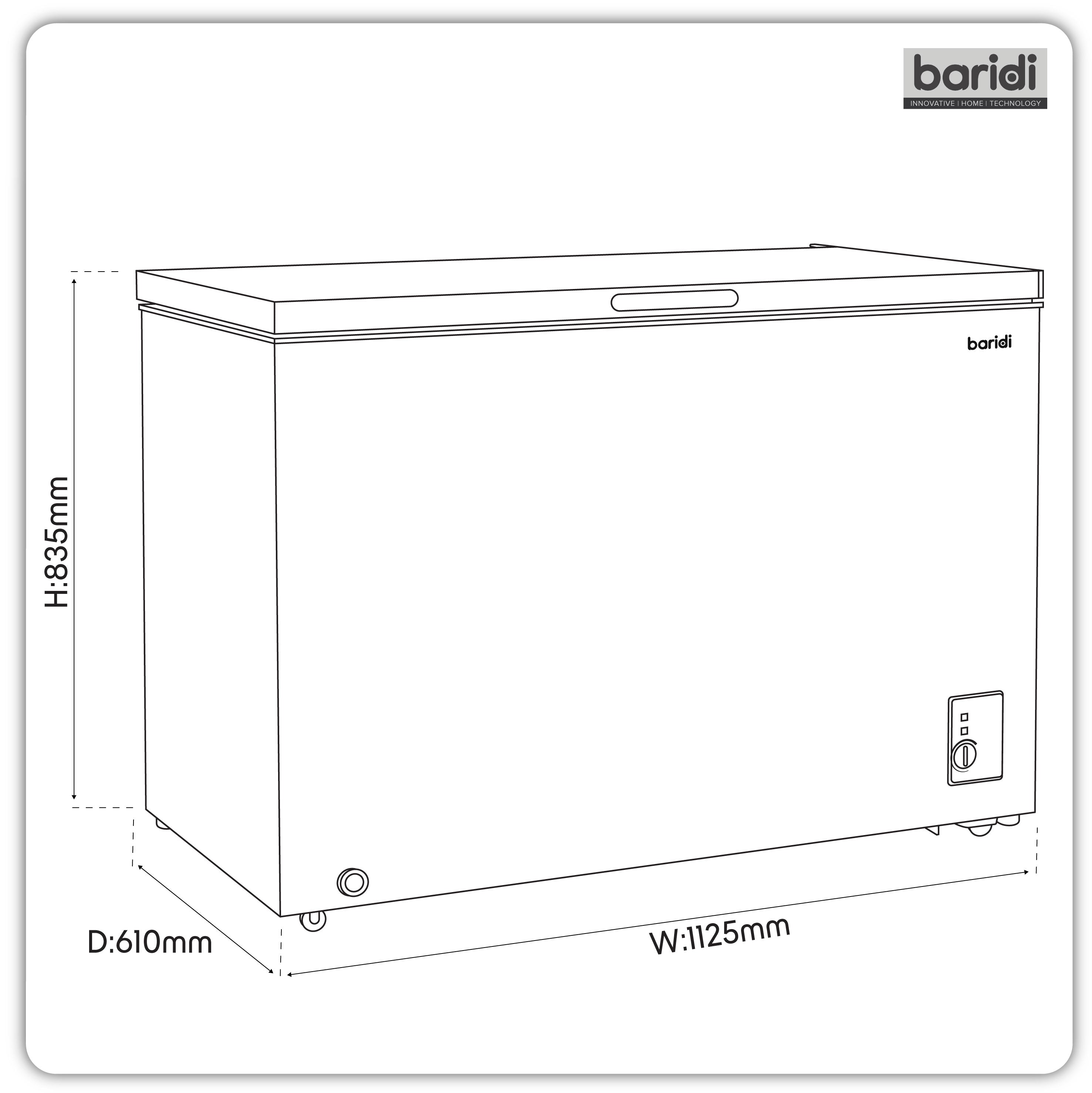 Baridi 299L Freestanding Chest Freezer with Adjustable Thermostat, White - DH260