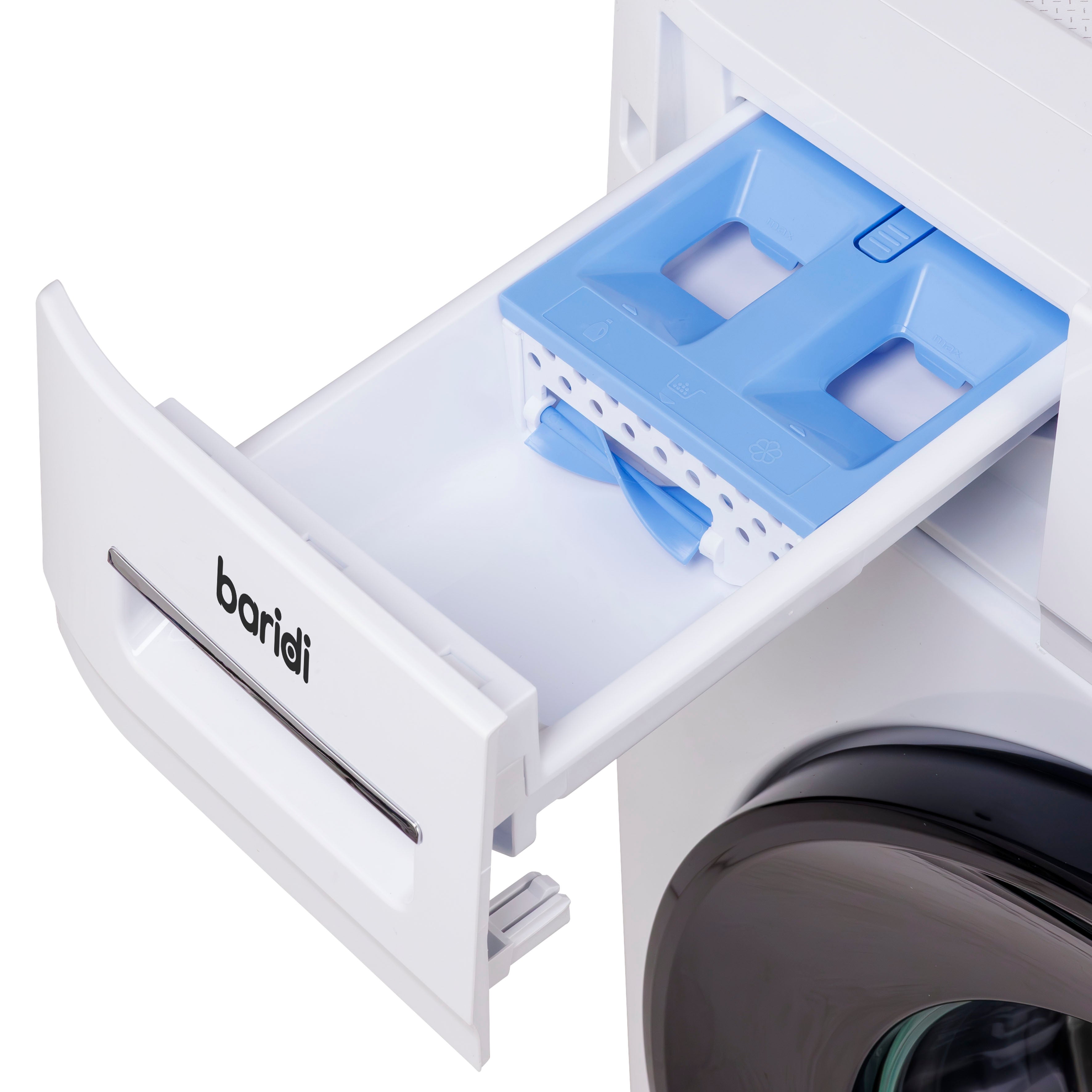 Baridi 8/5kg Washer Dryer, Front Loading, 1400rpm, 15 Programmes, BLDC Motor, White/Black – DH263