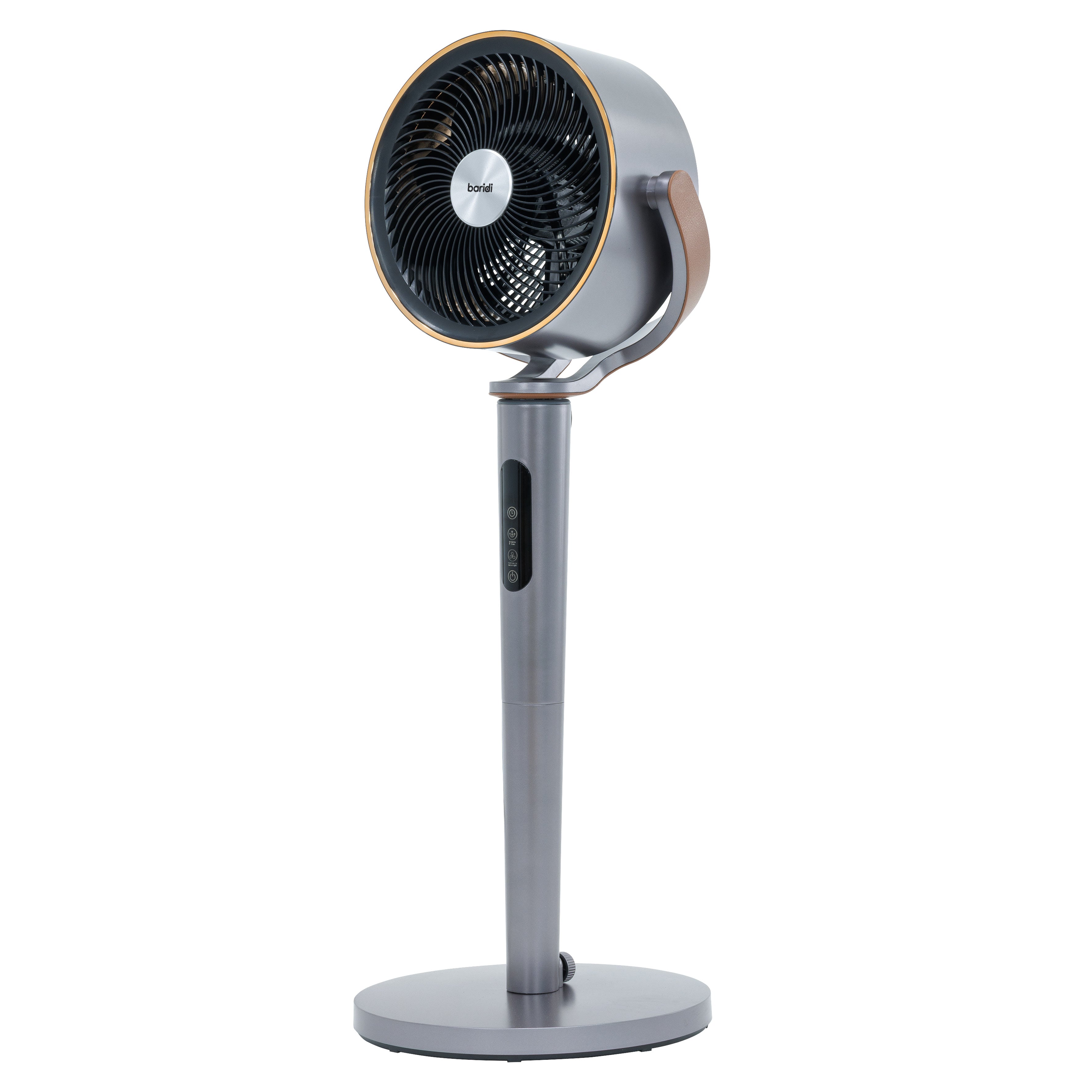 Baridi 12" Pedestal Fan with Remote Control, Back Light & 12hr Timer - Grey - DH264
