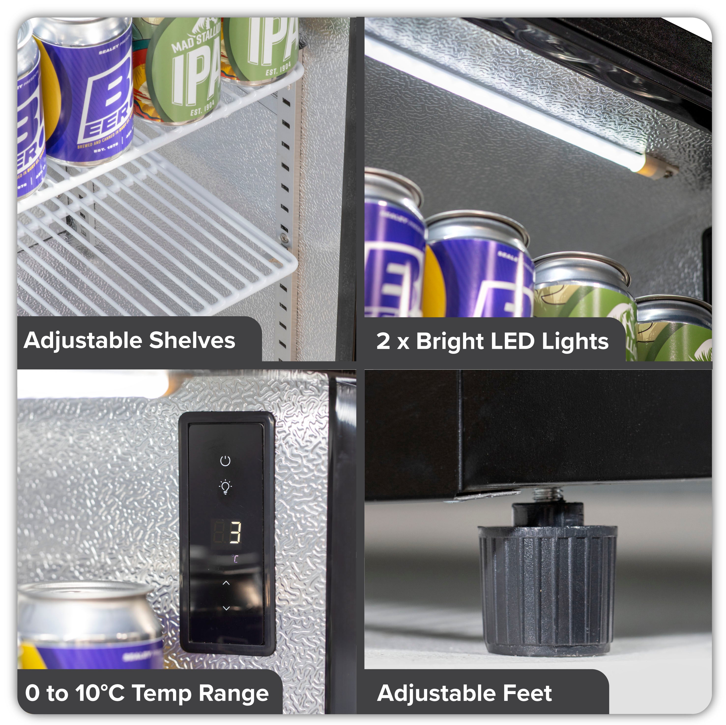 Baridi DH272 Drinks Fridge Action shot - infographic - multi - image