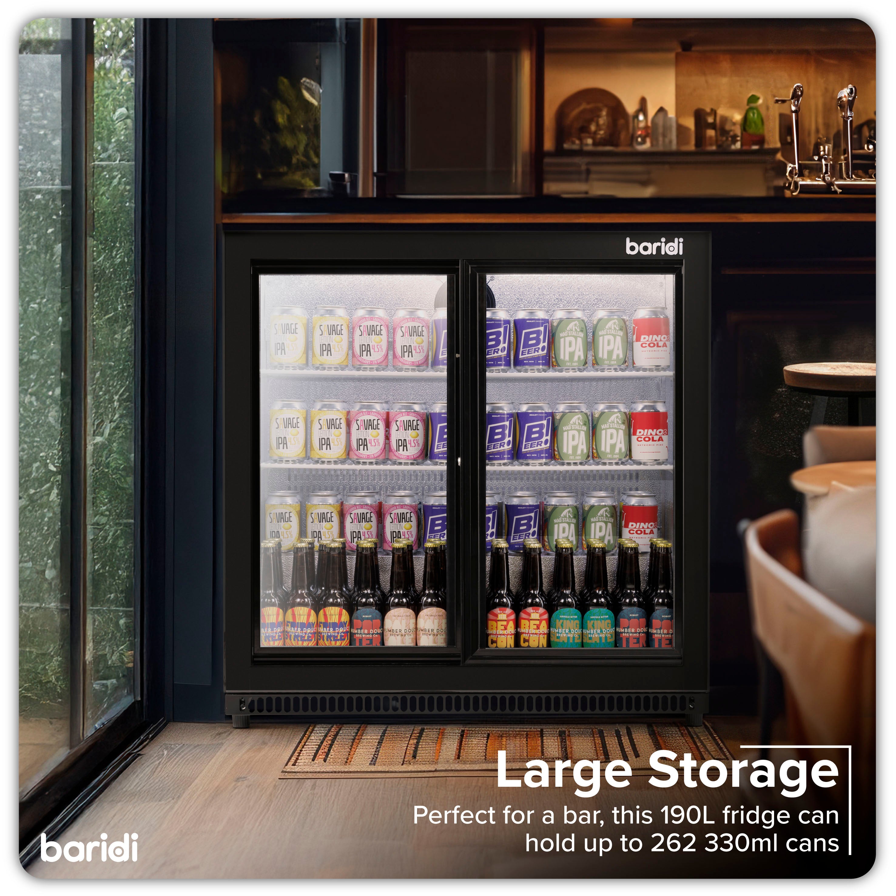 Baridi DH273 Drinks Fridge Action shot - infographic - full - photo