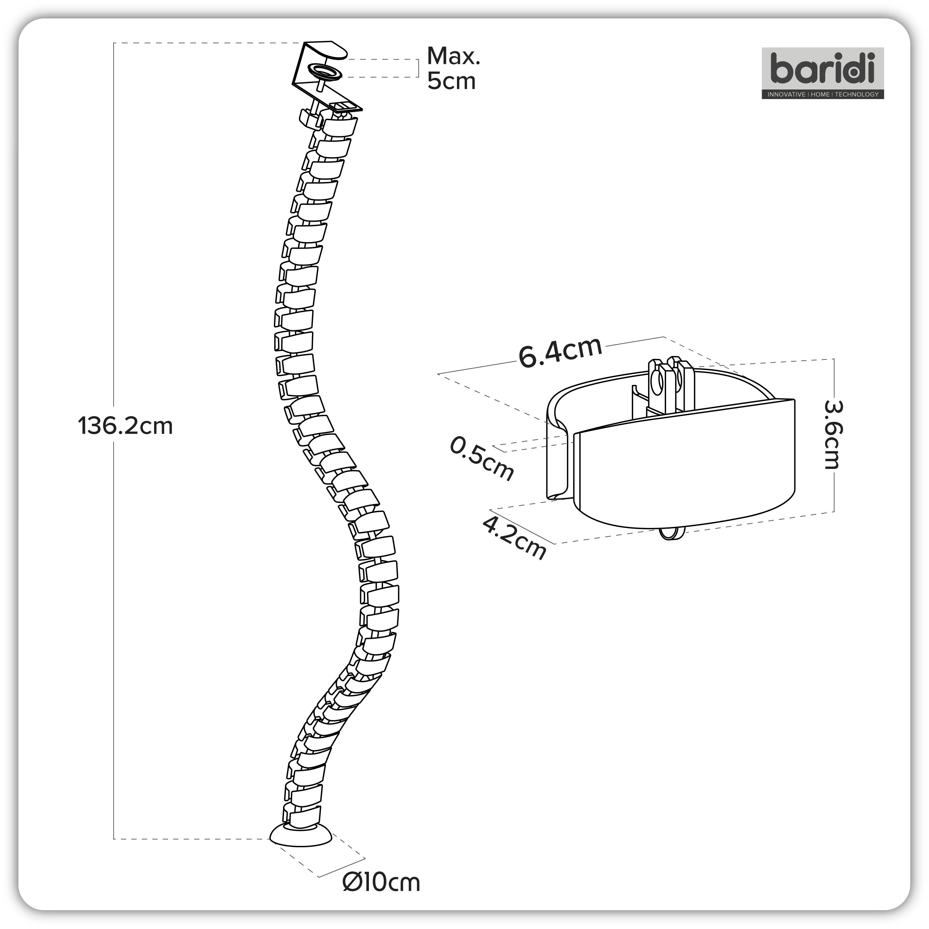 Standing Desk Flexible Cable Management System, Clamp-On - DH274