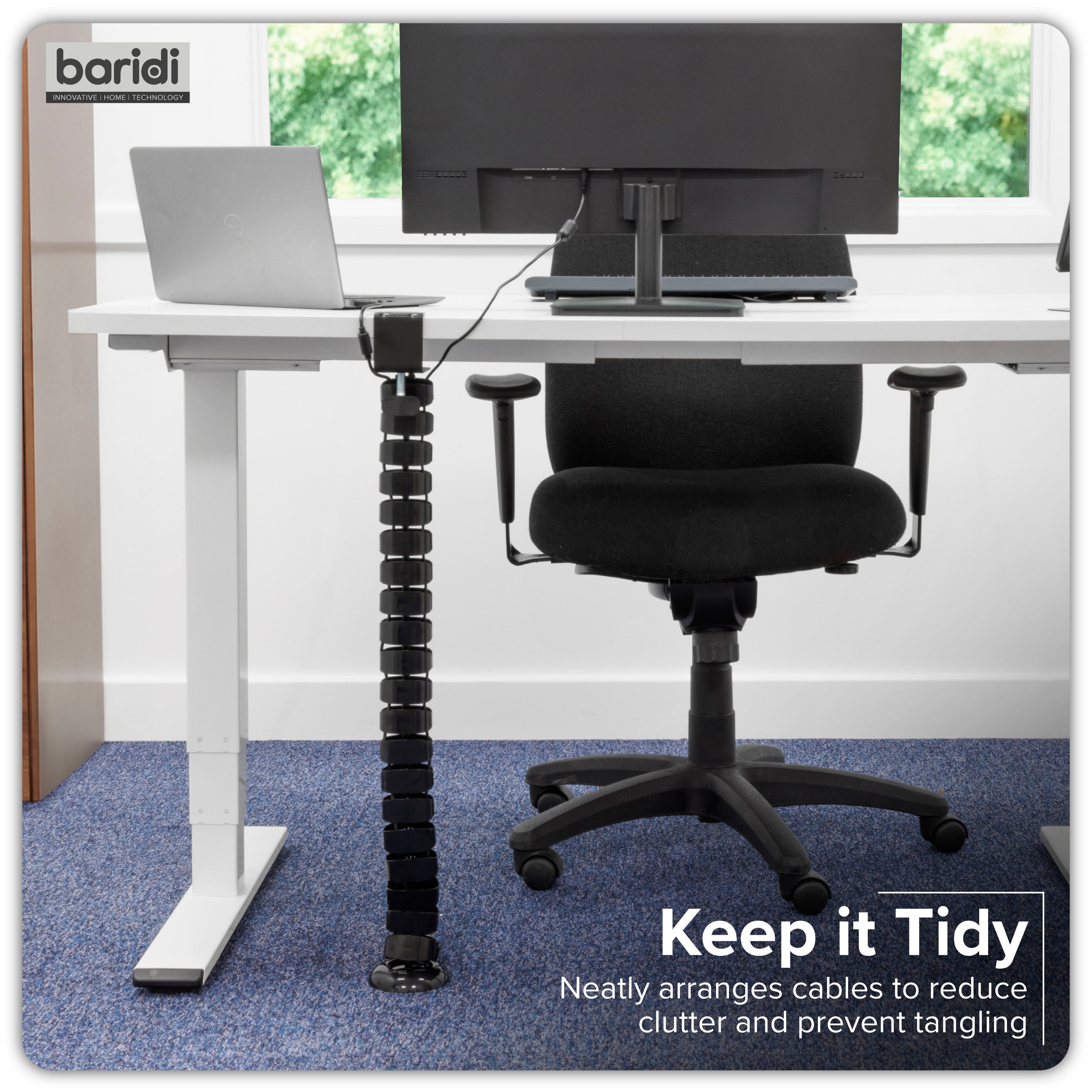 Standing Desk Flexible Cable Management System, Clamp-On - DH274