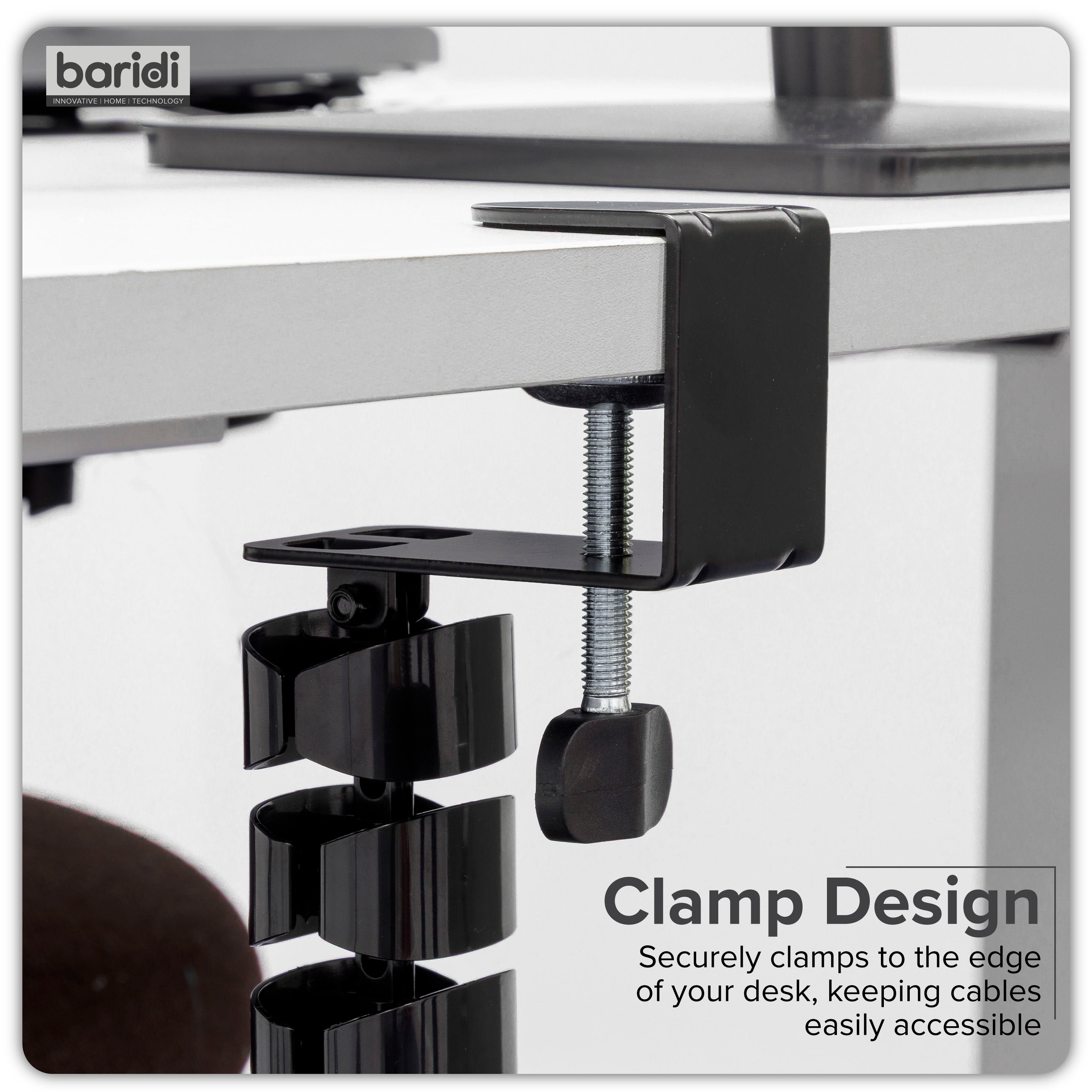 Standing Desk Flexible Cable Management System, Clamp-On - DH274