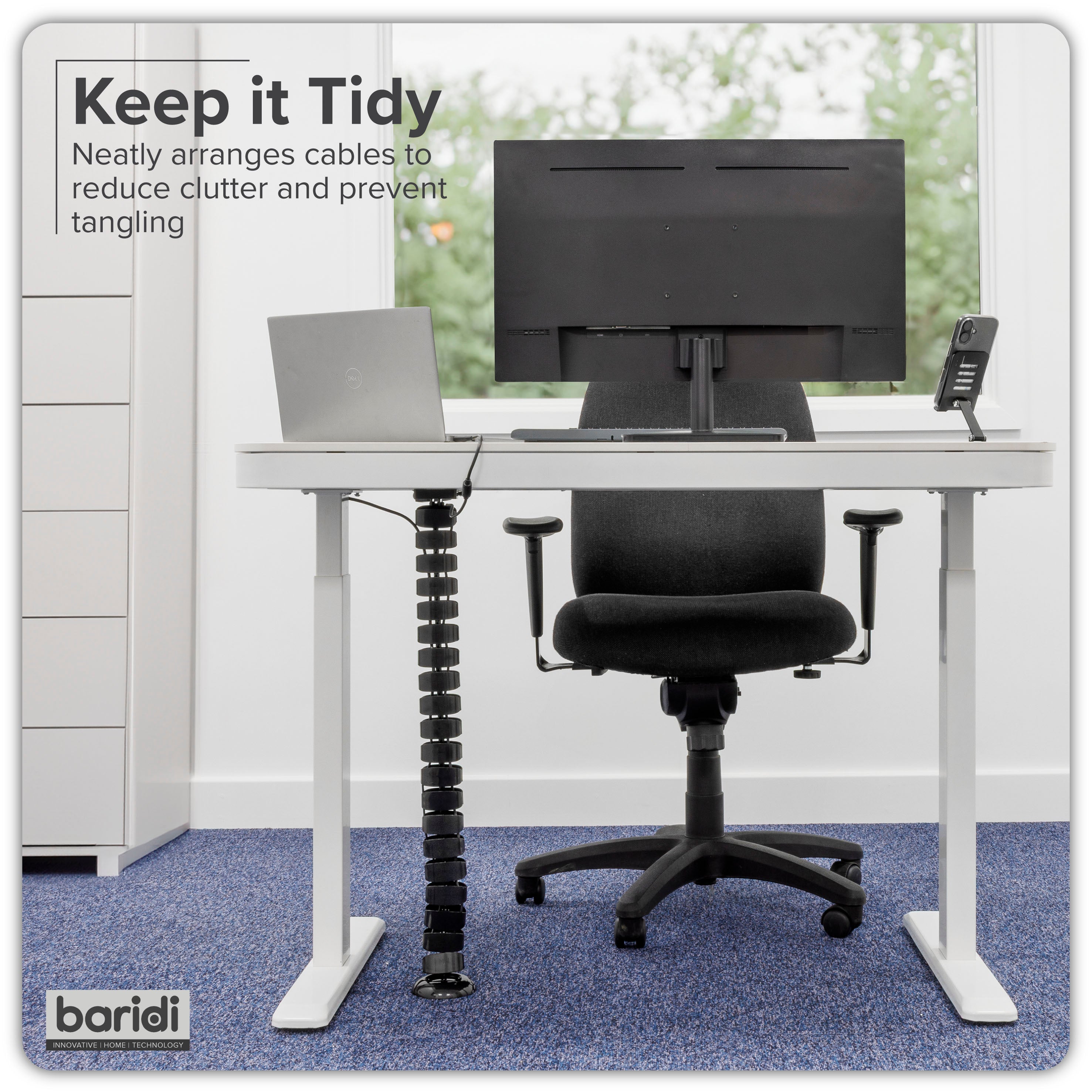 Standing Desk Flexible Cable Management System, Magnetic - DH275
