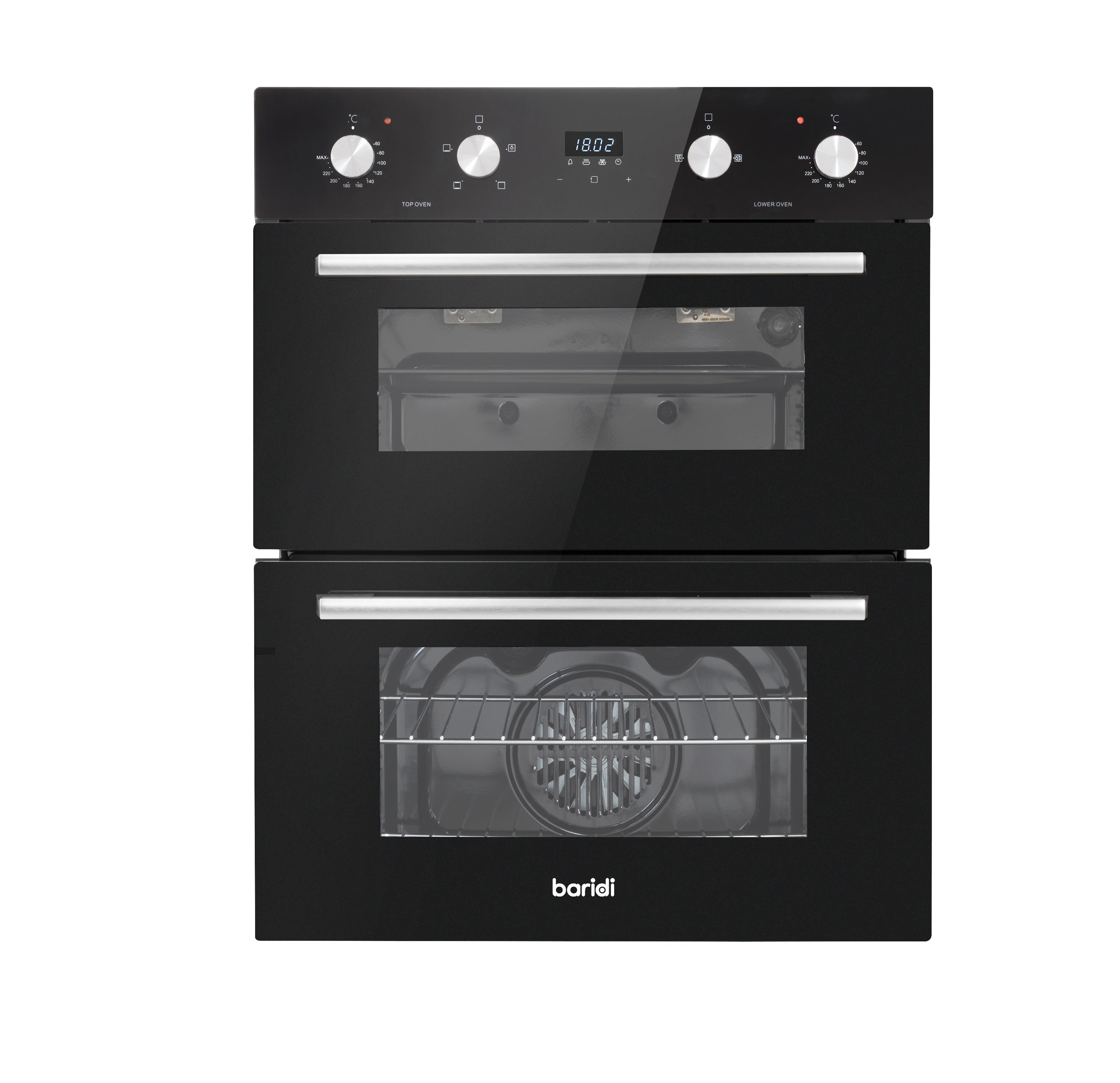 72cm Built-Under Double Oven, 74L Capacity, Energy Rating A – Black