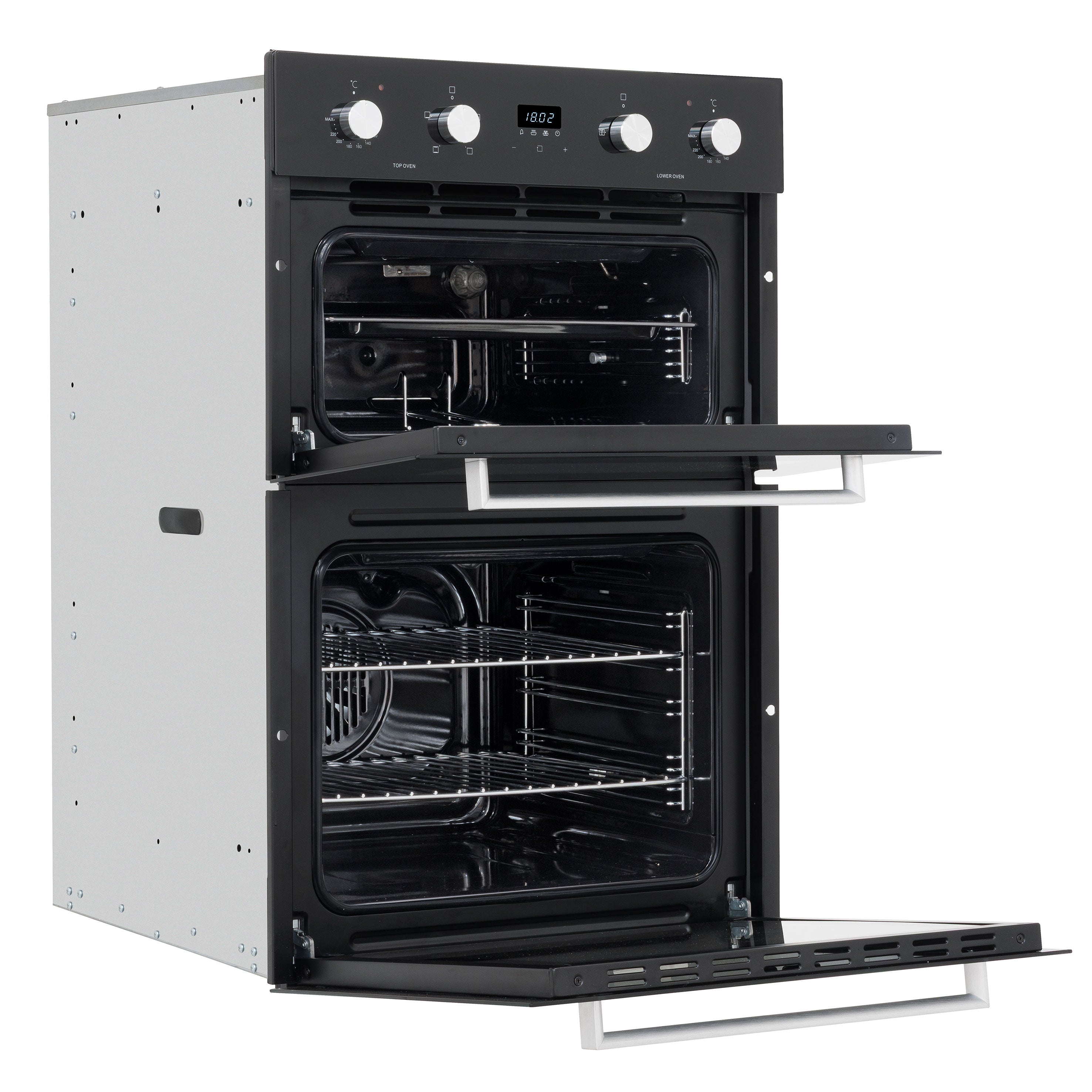 Baridi 90cm 88L Built-In Double Oven, Capacity, Energy Rating A, Black Glass – DH279