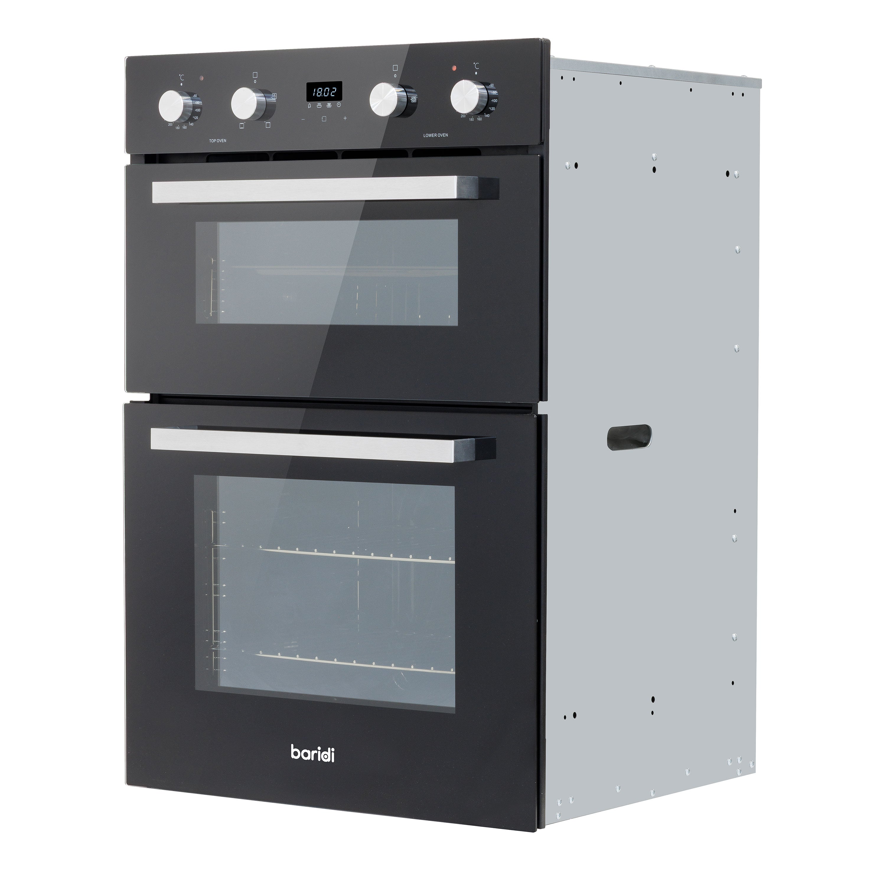 Baridi 90cm 88L Built-In Double Oven, Capacity, Energy Rating A, Black Glass – DH279