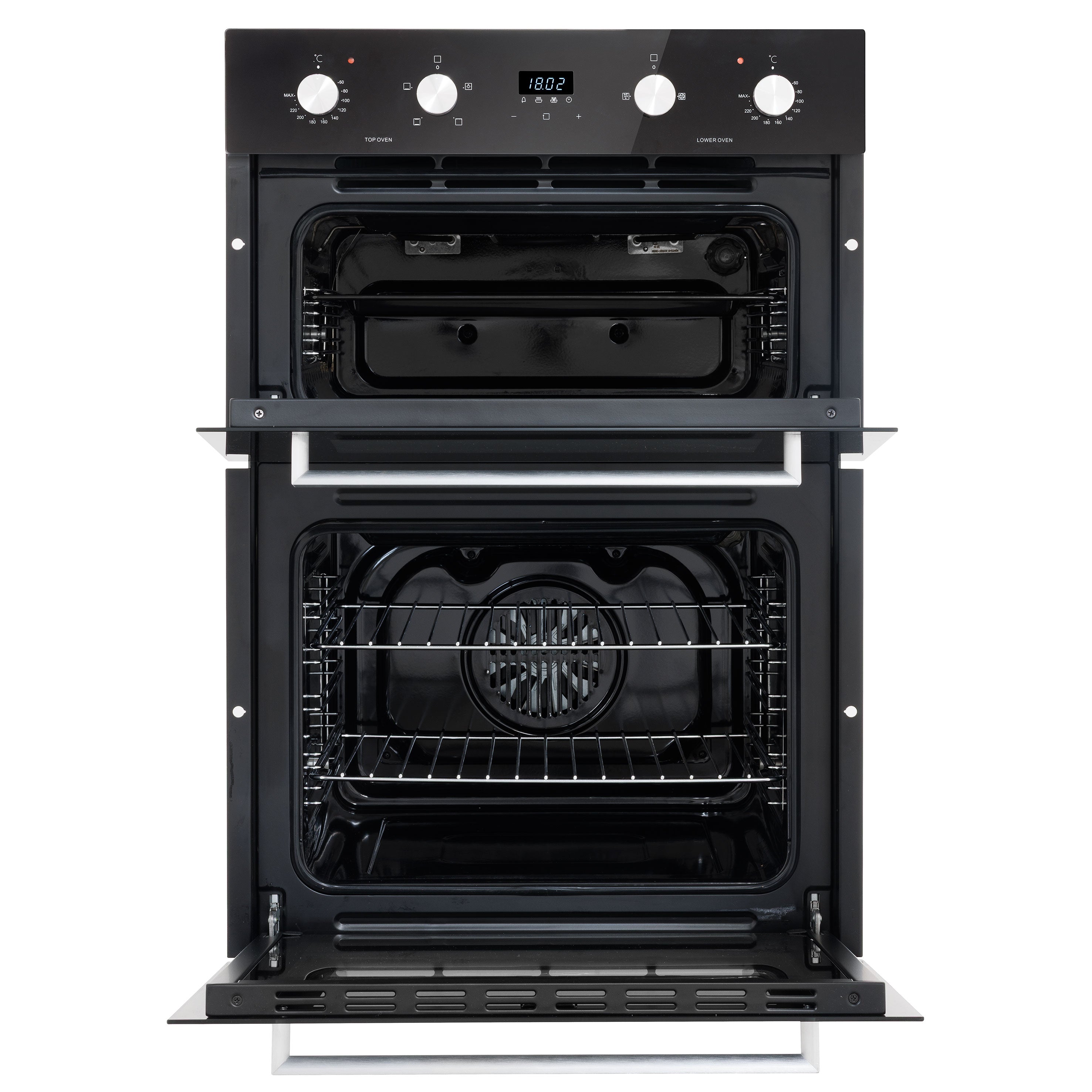 Baridi 90cm 88L Built-In Double Oven, Capacity, Energy Rating A, Black Glass – DH279