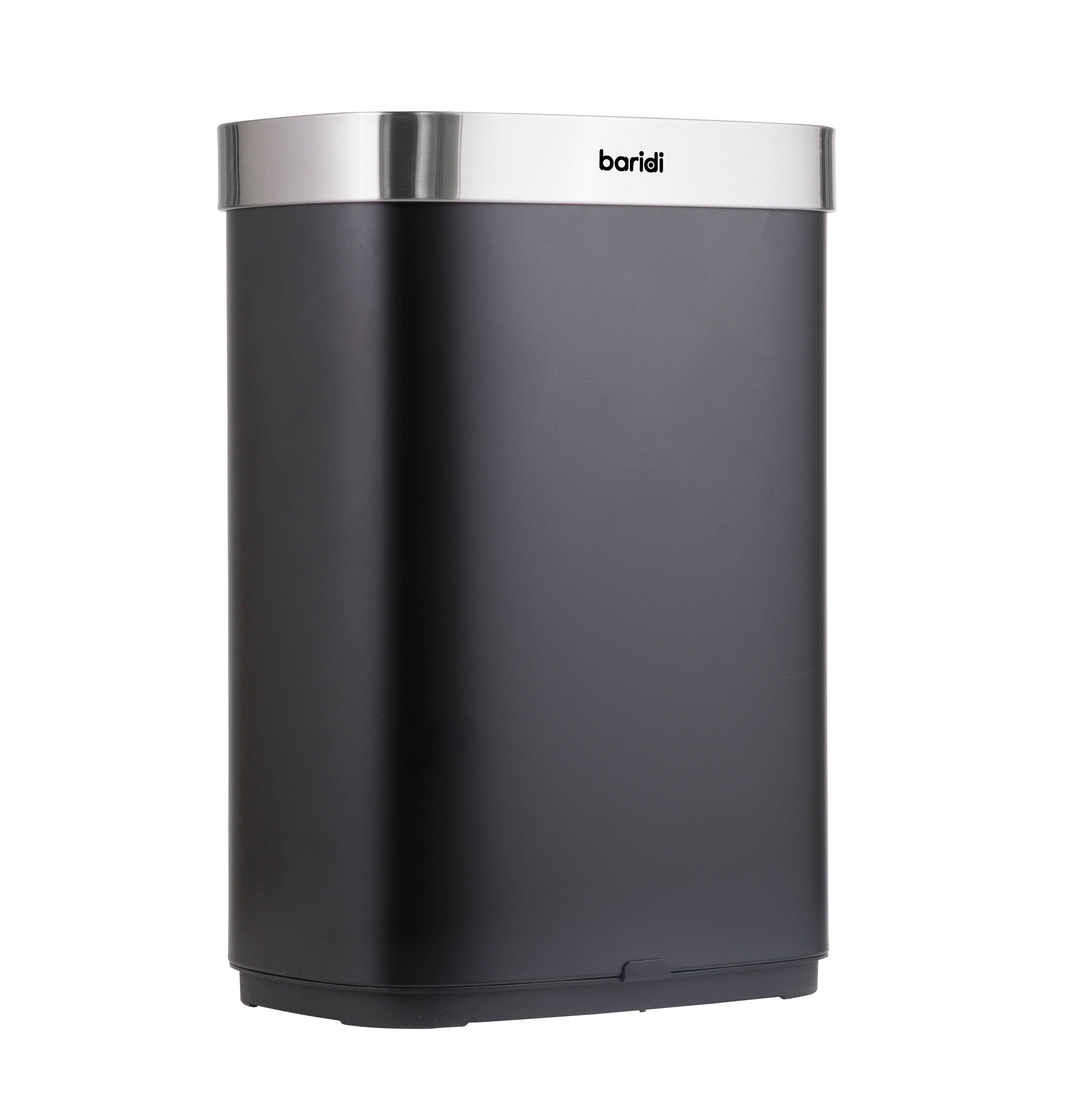 Baridi Sensor Bin, 65L Capacity, Black/Stainless Steel – DH282