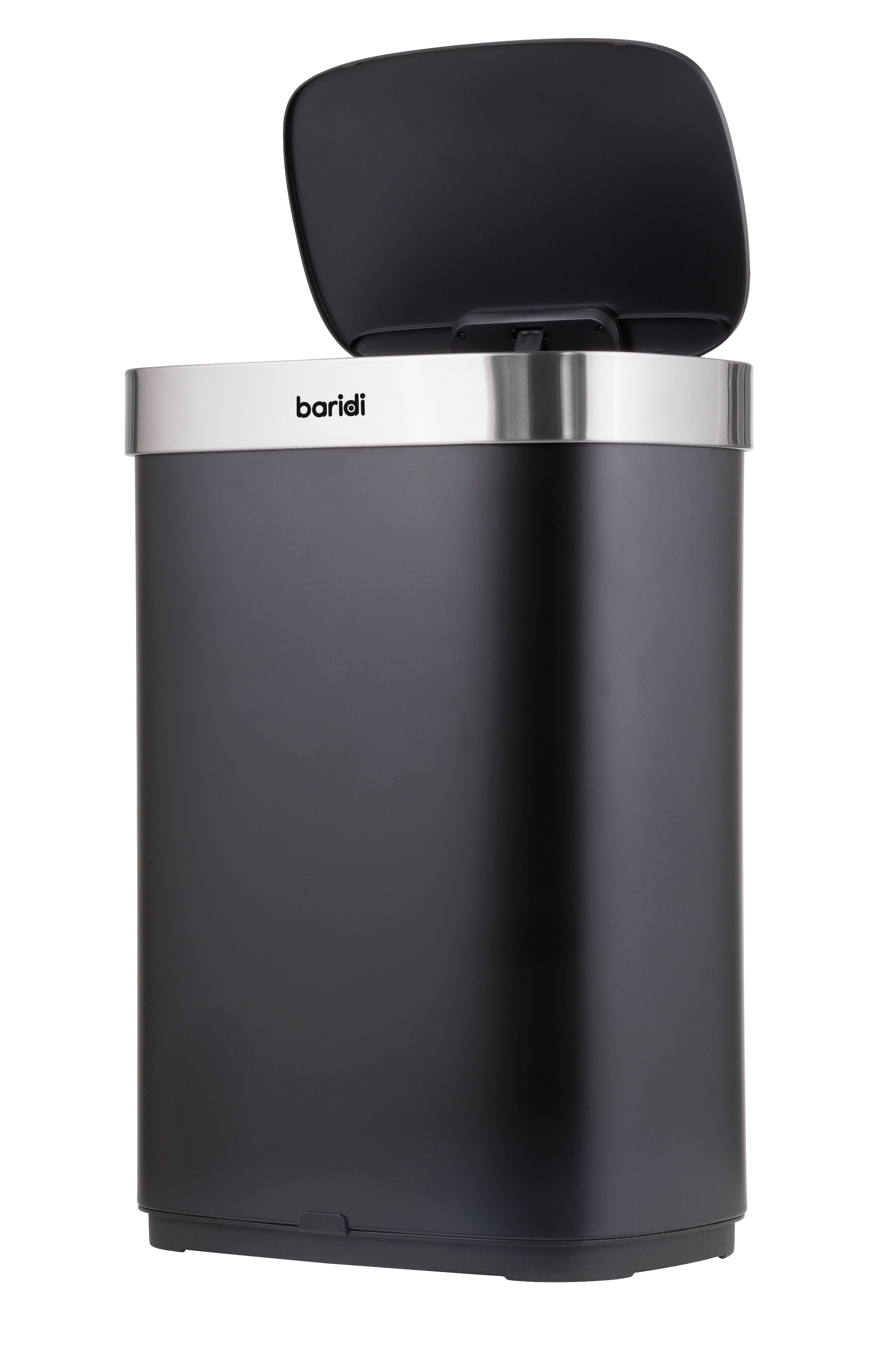 Baridi Sensor Bin, 65L Capacity, Black/Stainless Steel – DH282