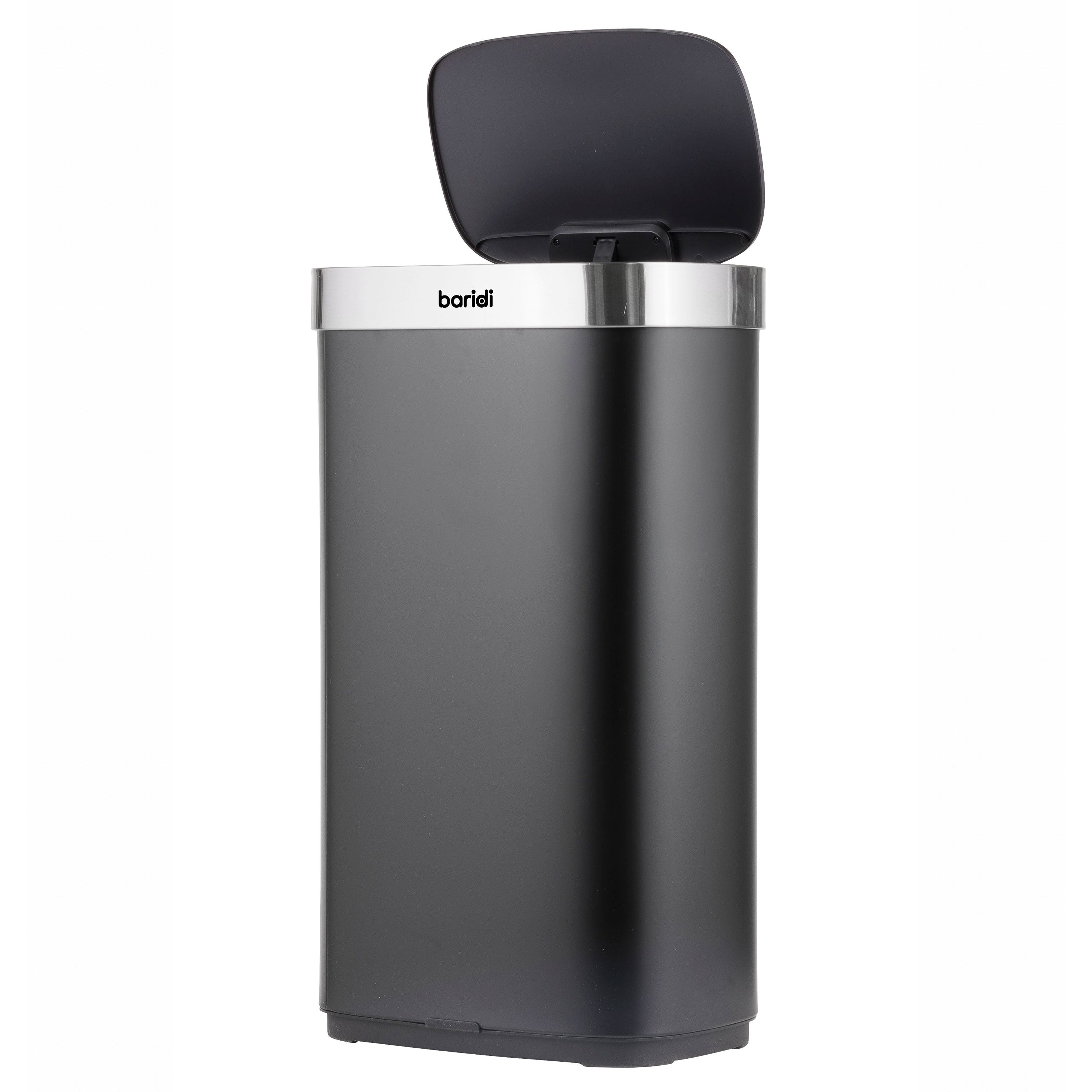 Baridi Sensor Bin, 80L Capacity, Black/Stainless Steel - DH283