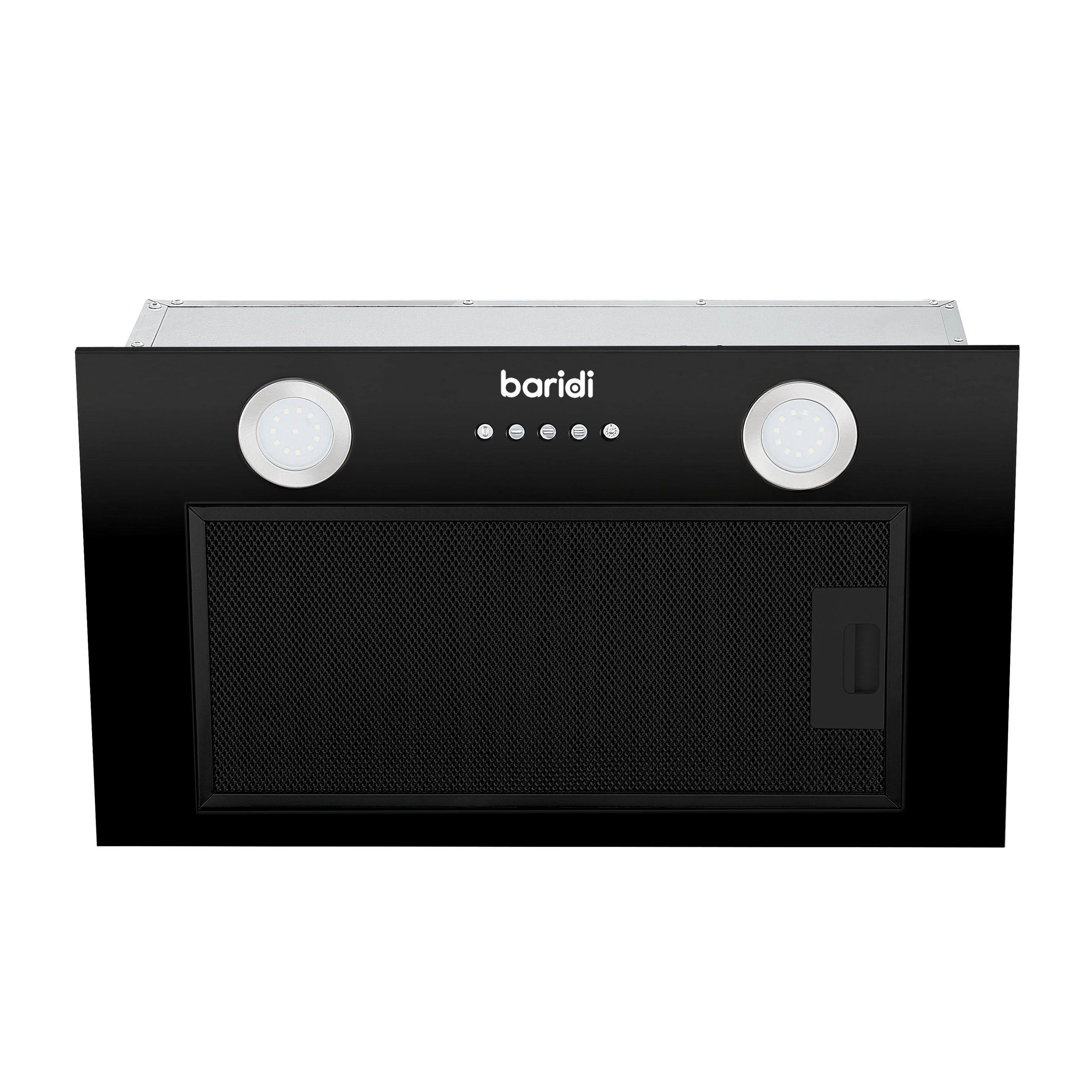 Baridi Built-In Cooker Hood 52cm with 5 Layer Filter, Black - DH285