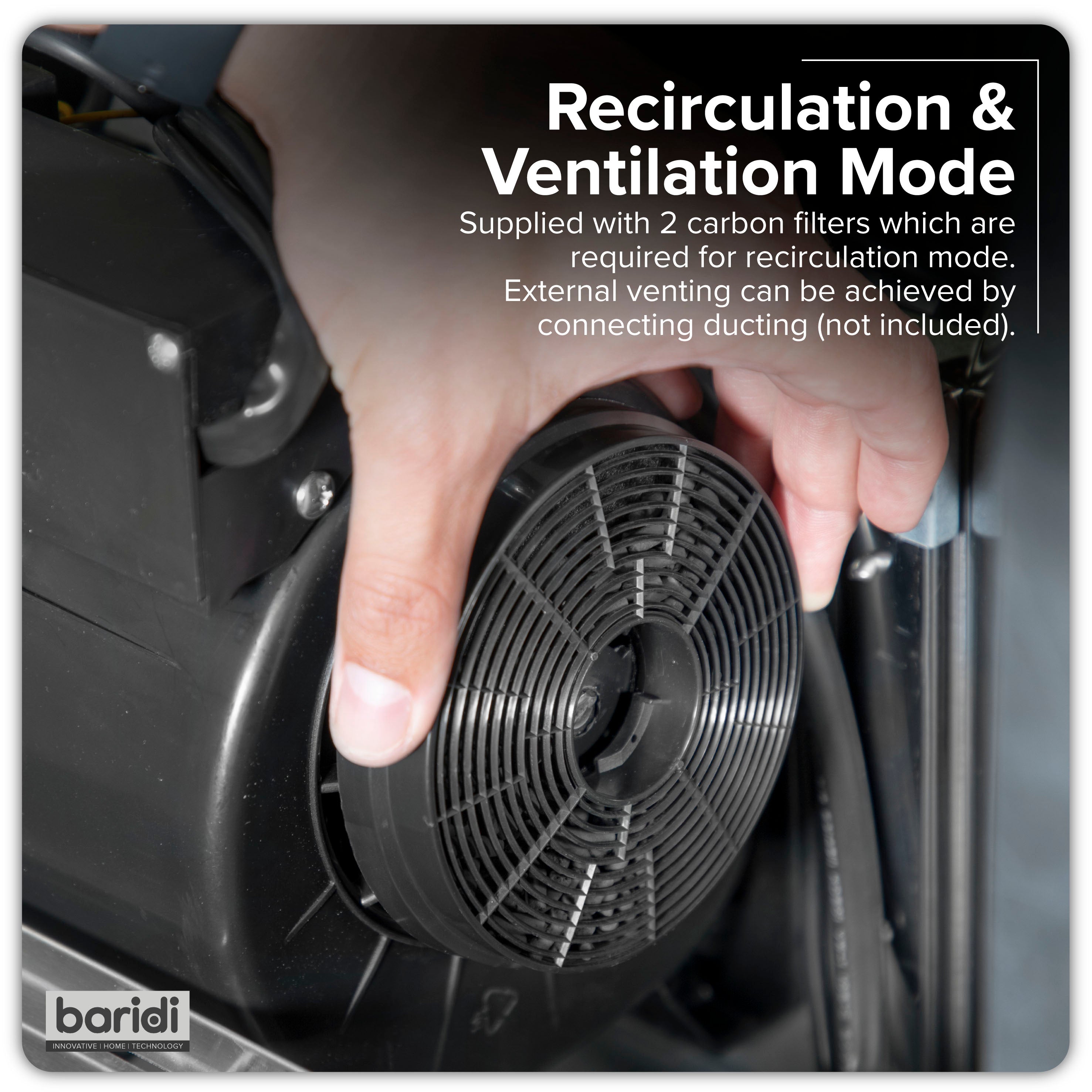 Baridi Telescopic Cooker Hood, 60cm with Aluminium Filters, Stainless Steel – DH286