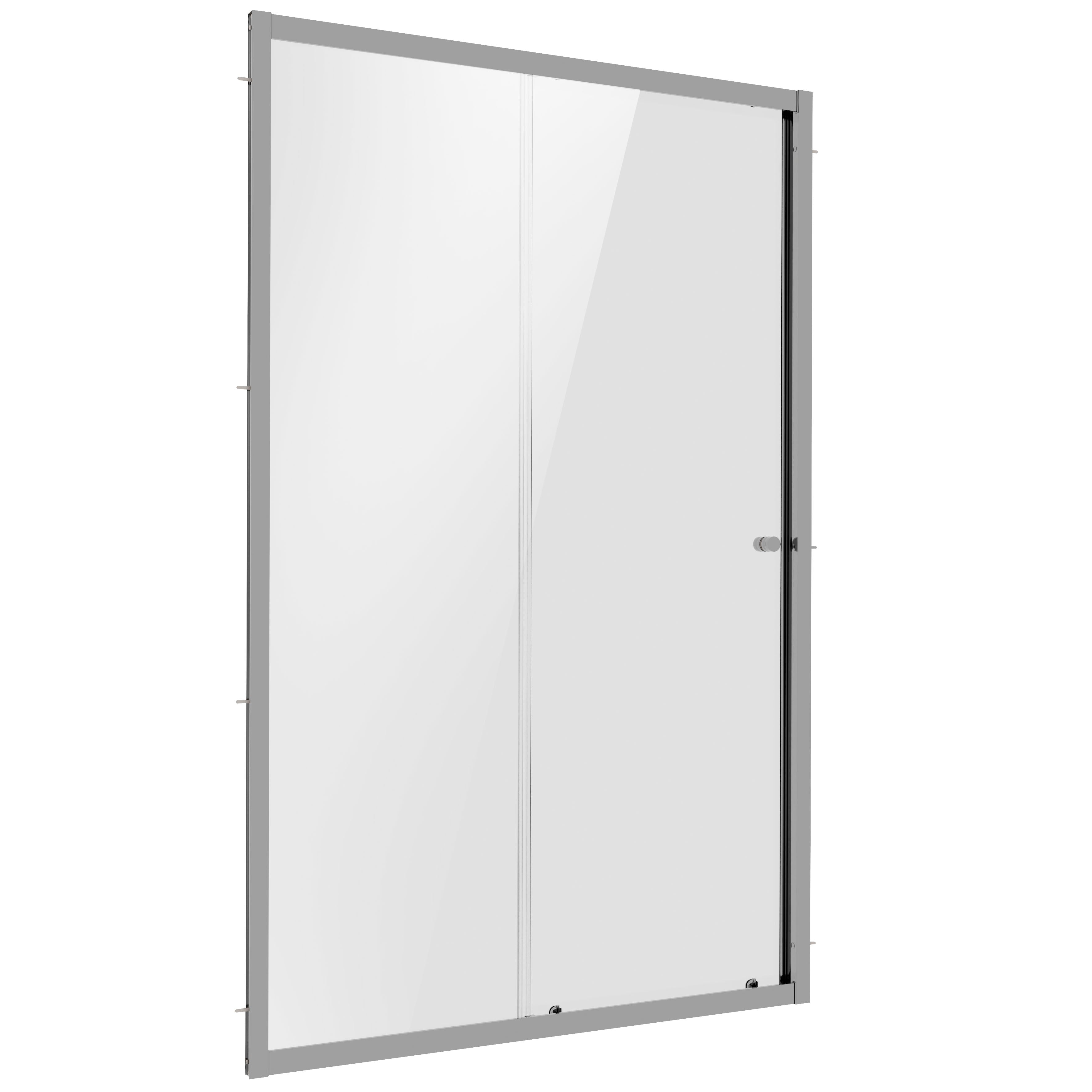 Baridi Sliding Shower Door 1000 x 1850mm, 6mm Tempered Glass, Chrome – DH292
