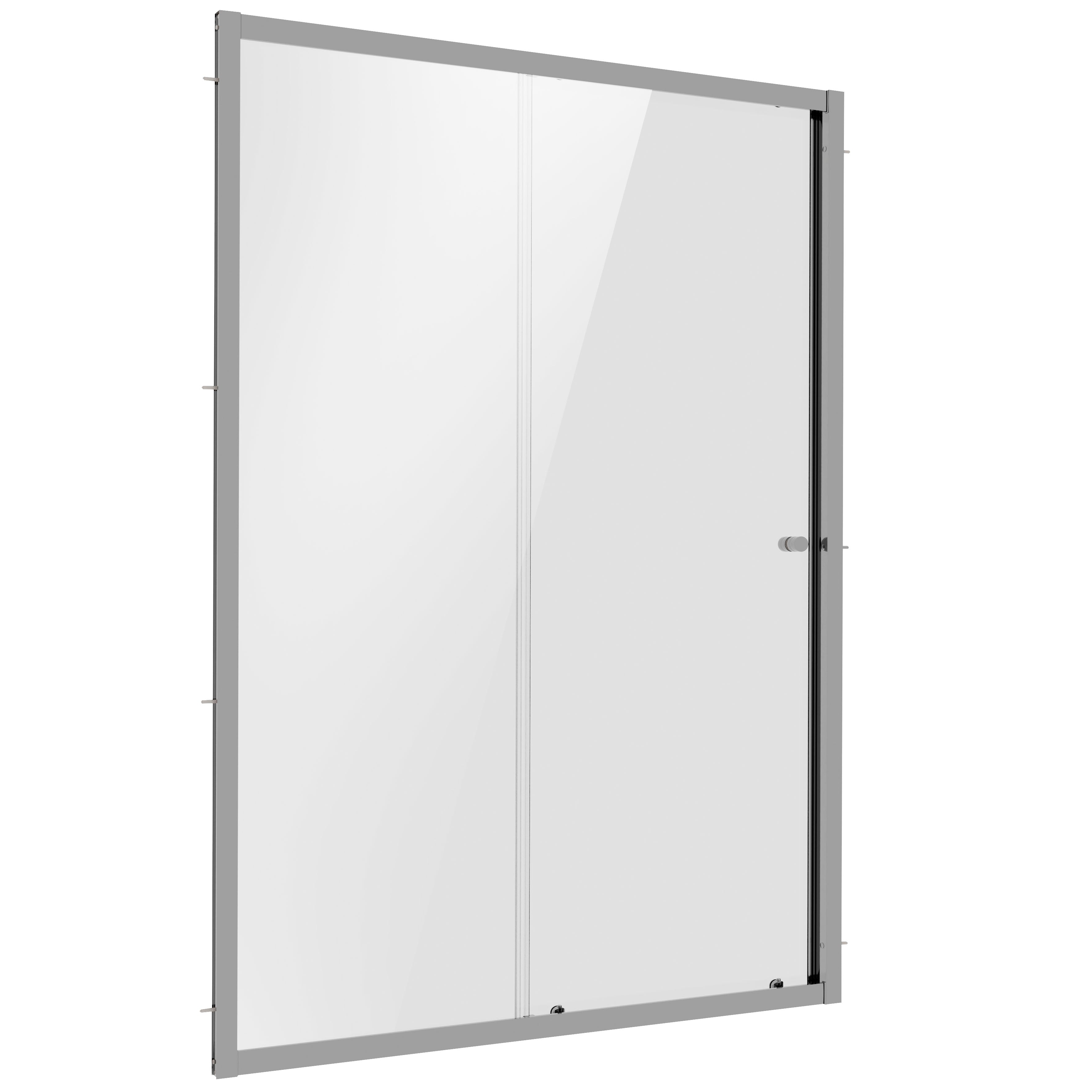Baridi Sliding Shower Door 1200 x 1850mm, 6mm Tempered Glass, Chrome – DH294