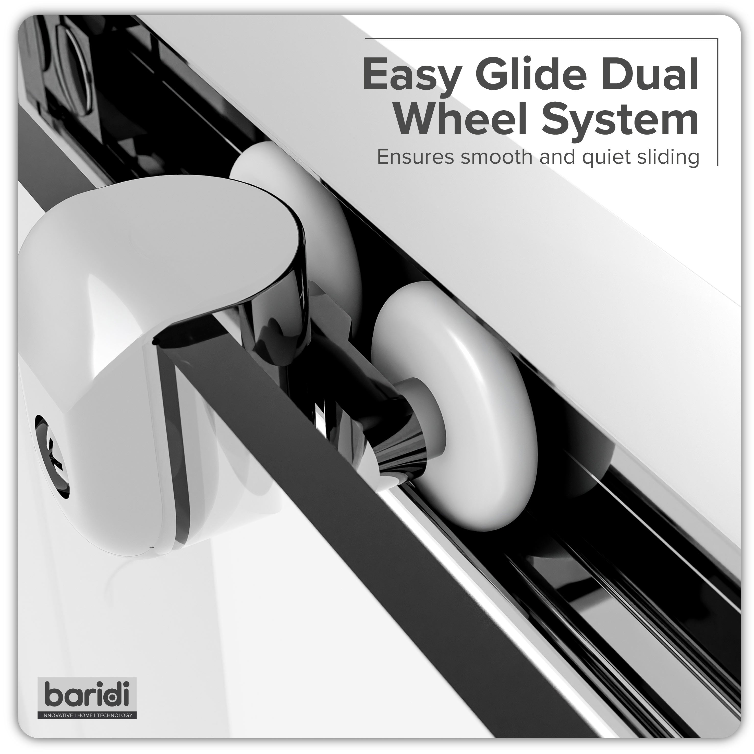 Baridi Sliding Shower Door 1200 x 1850mm, 6mm Tempered Glass, Chrome – DH294