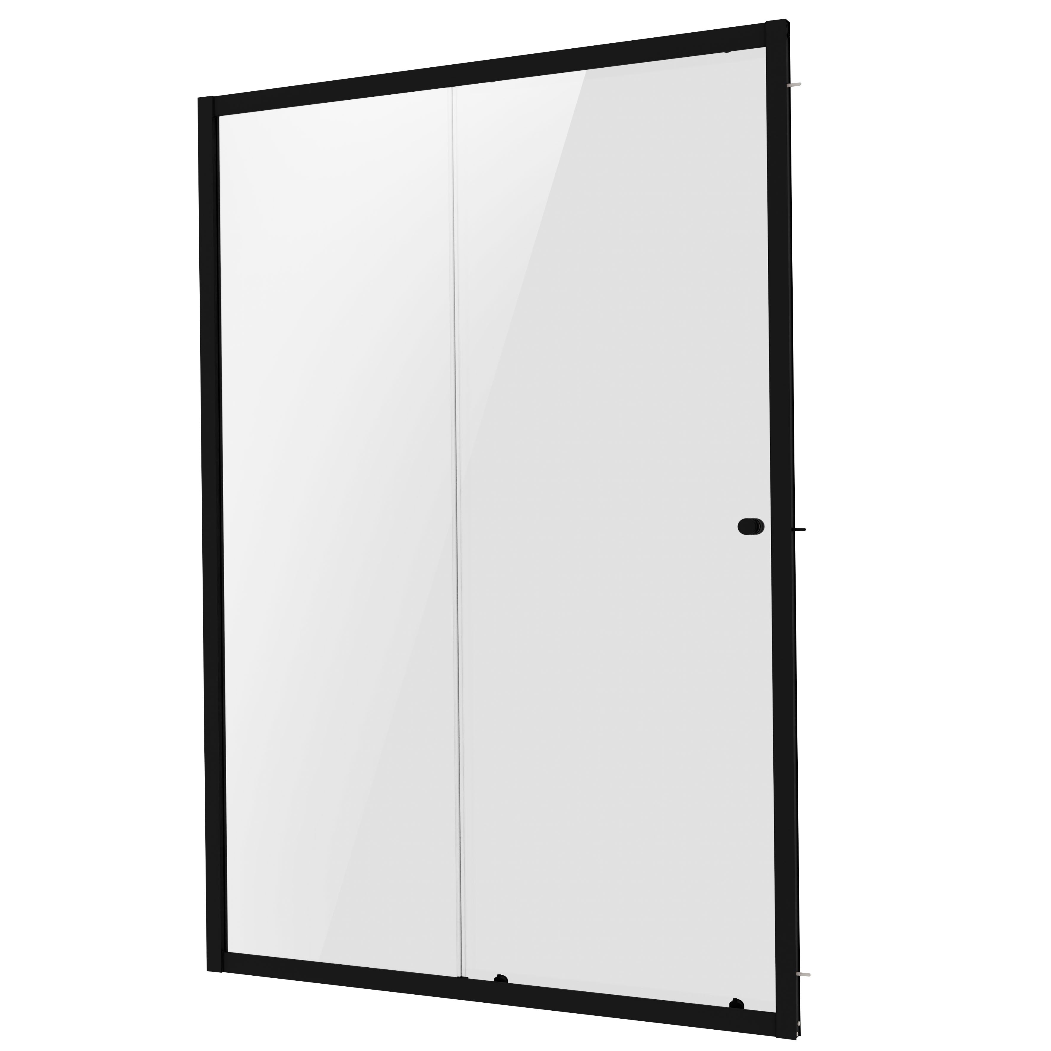 Baridi Sliding Shower Door 1200 x 1850mm, 6mm Tempered Glass, Black – DH295