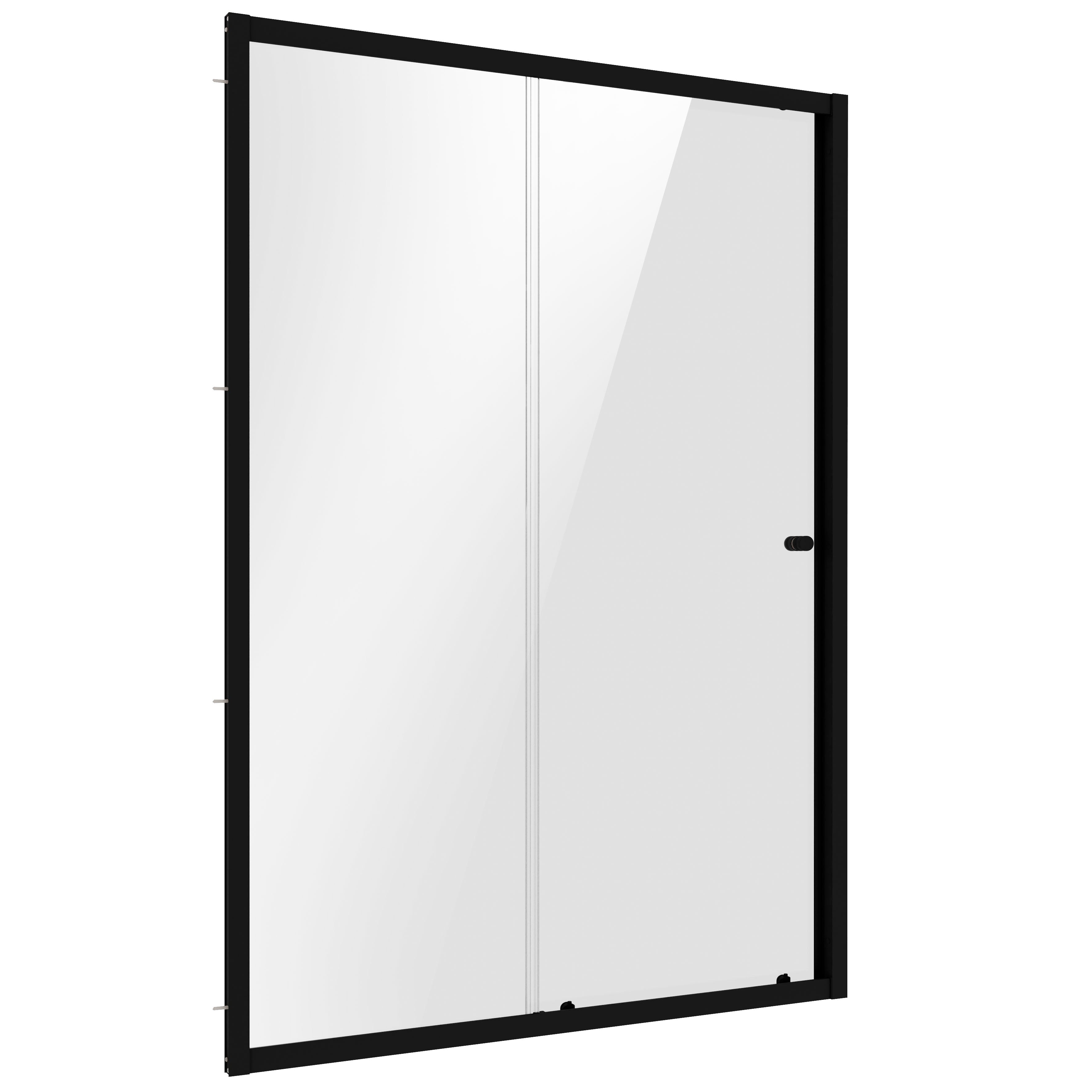 Baridi Sliding Shower Door 1200 x 1850mm, 6mm Tempered Glass, Black – DH295