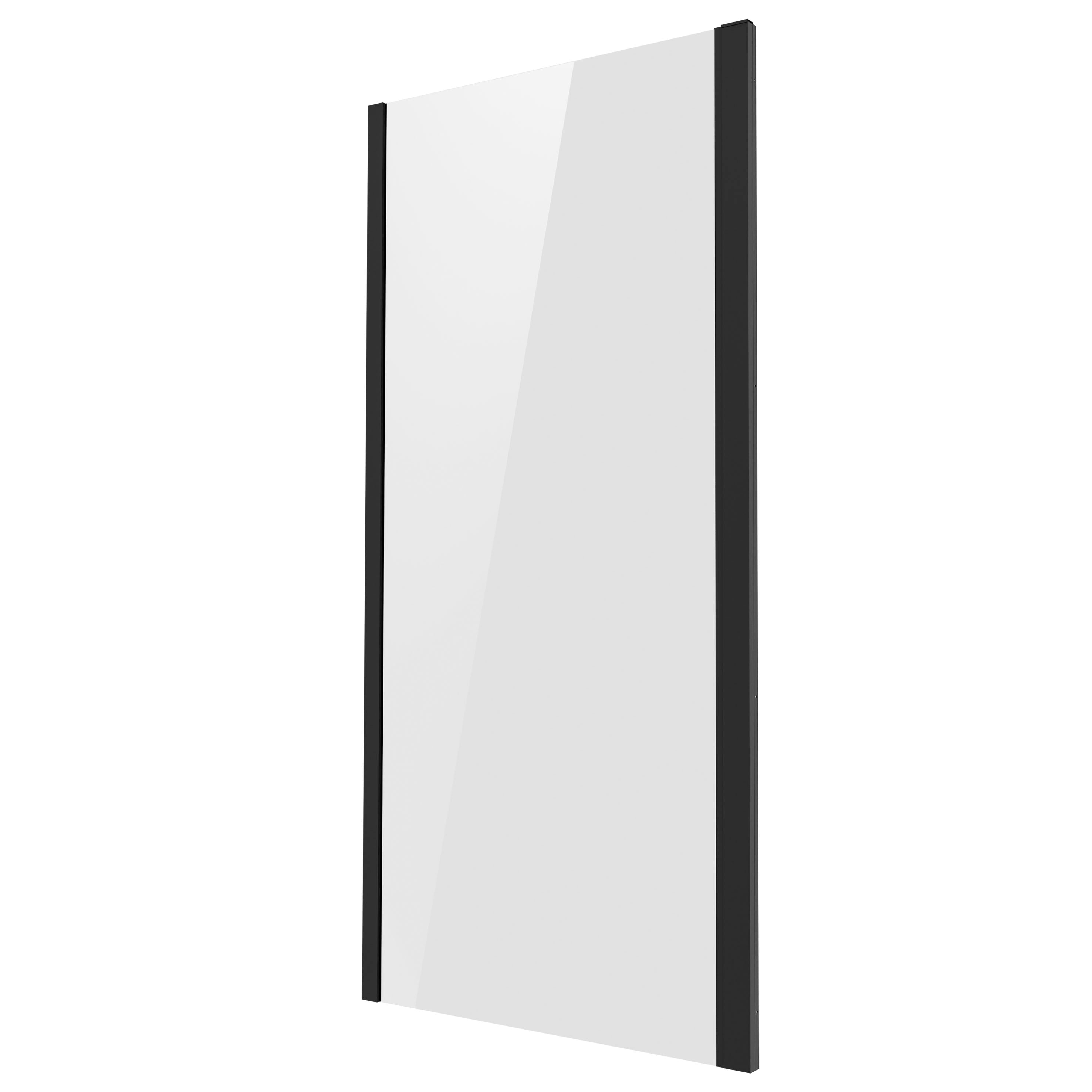 Baridi Side Panel for Sliding Shower Doors, 6mm Tempered Glass, 800 x 1850mm, Black - DH297