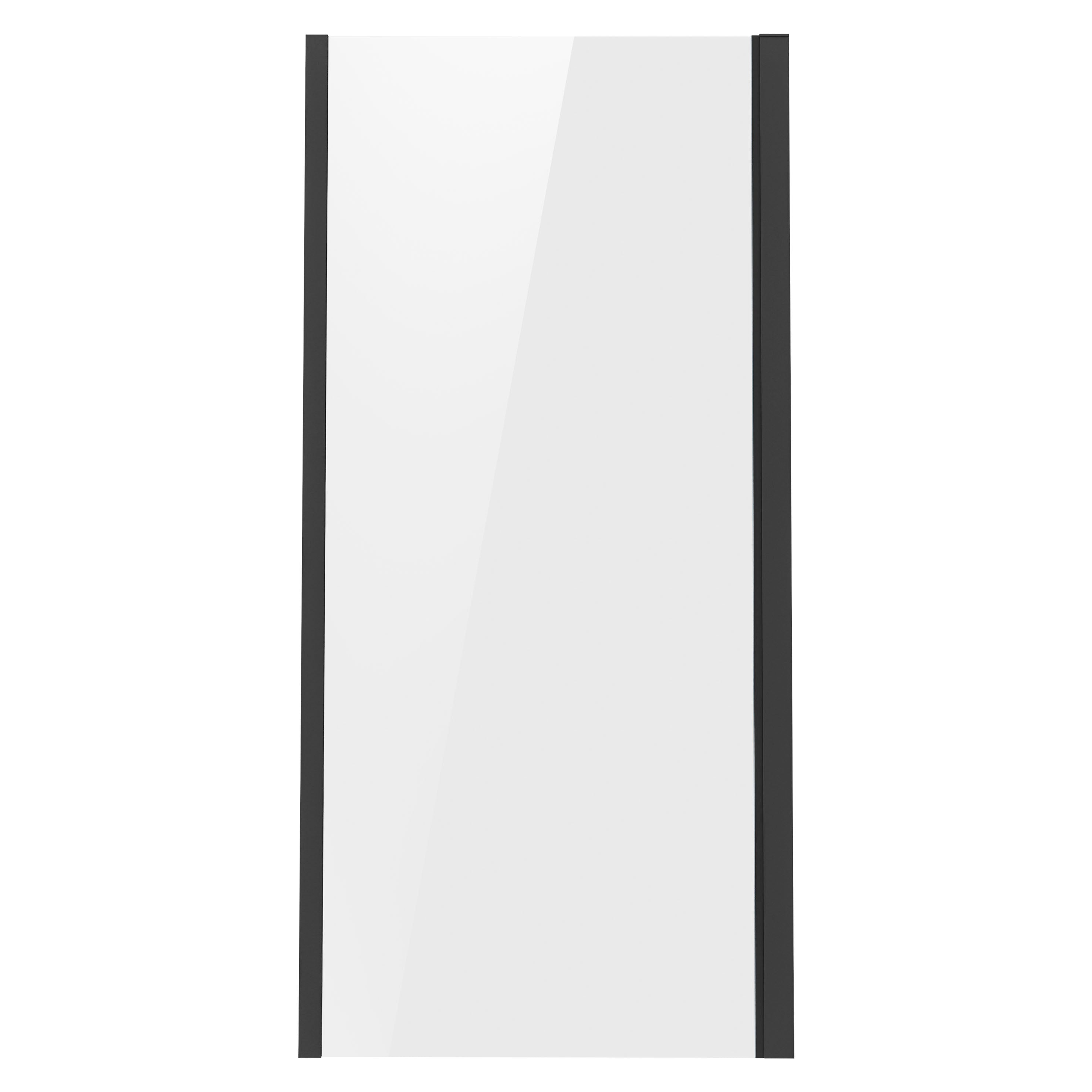 Baridi Side Panel for Sliding Shower Doors, 6mm Tempered Glass, 800 x 1850mm, Black - DH297