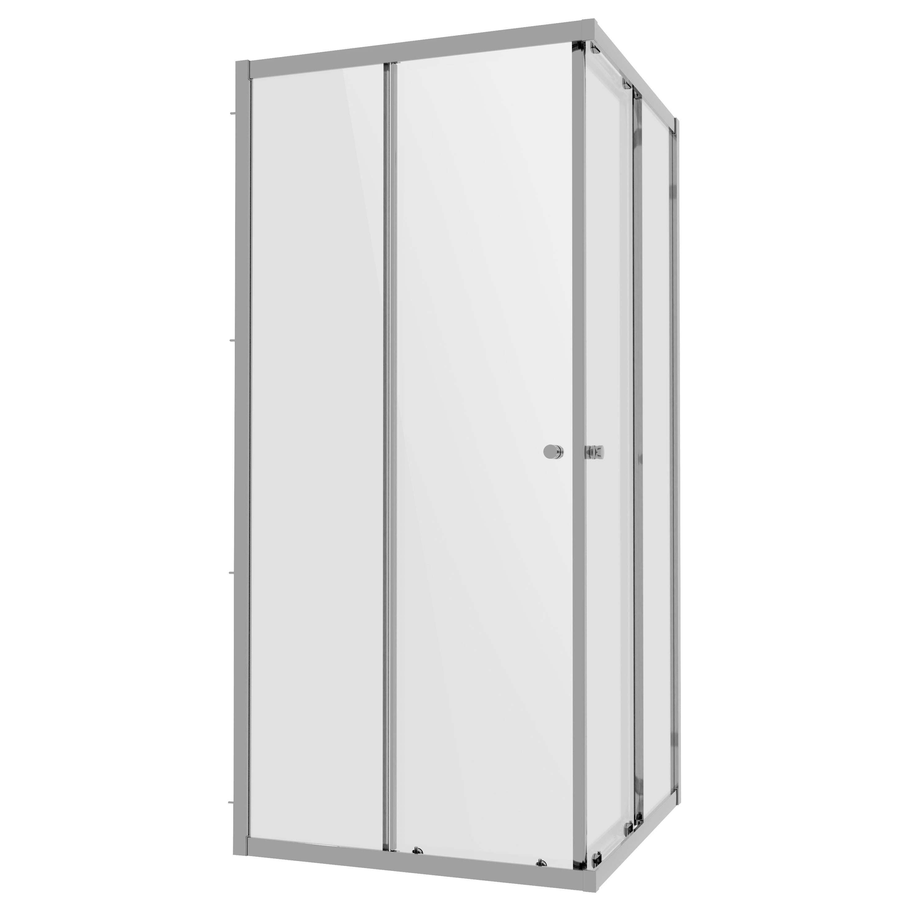 Baridi Corner Entry Shower Enclosure 800 x 800 x 1850mm with 6mm Tempered Glass, Chrome - DH298