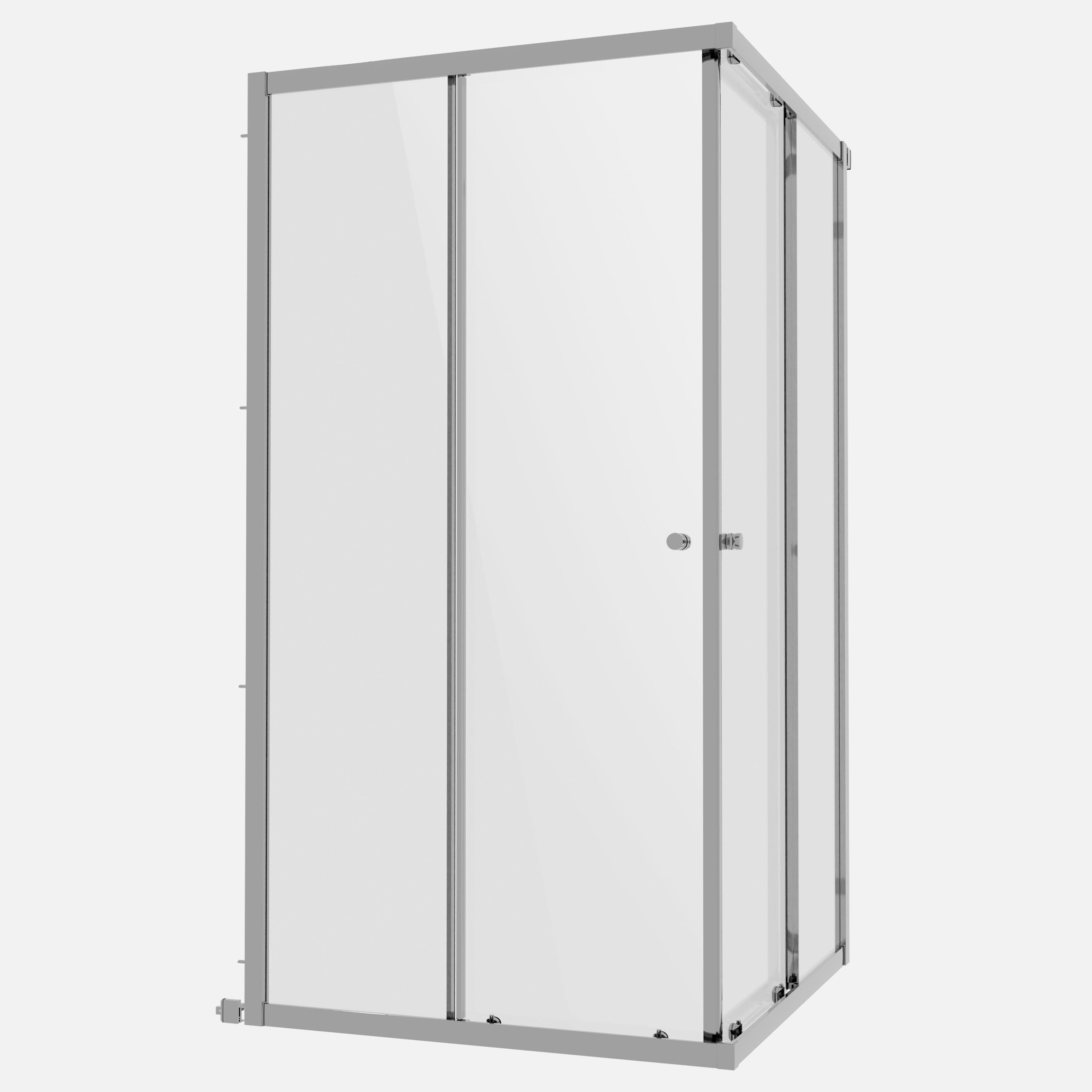 Baridi Corner Entry Shower Enclosure 900 x 900 x 1850mm with 6mm Tempered Glass - Chrome - DH299