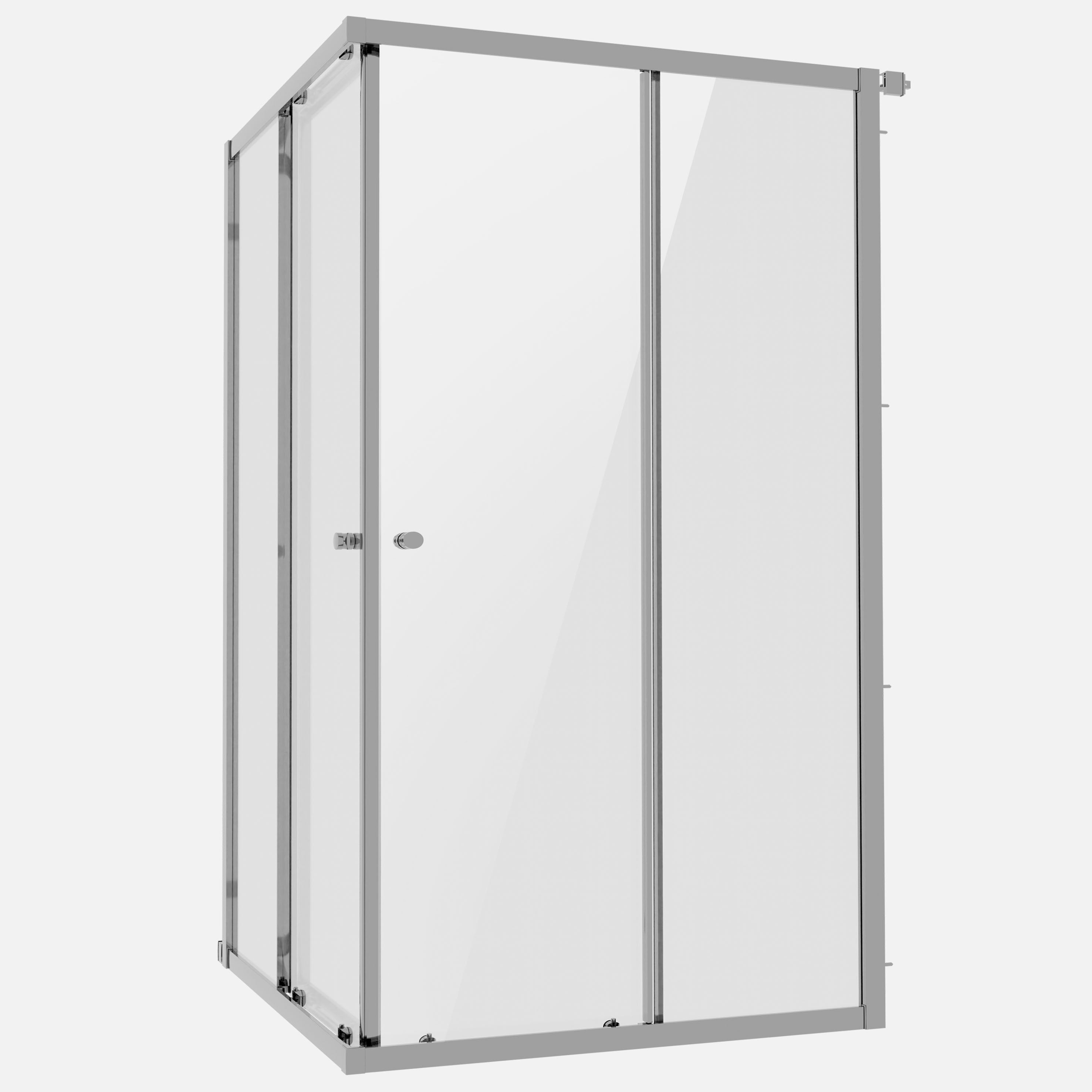 Baridi Corner Entry Shower Enclosure 1000 x 800 x 1850mm with 6mm Tempered Glass - Chrome – DH300