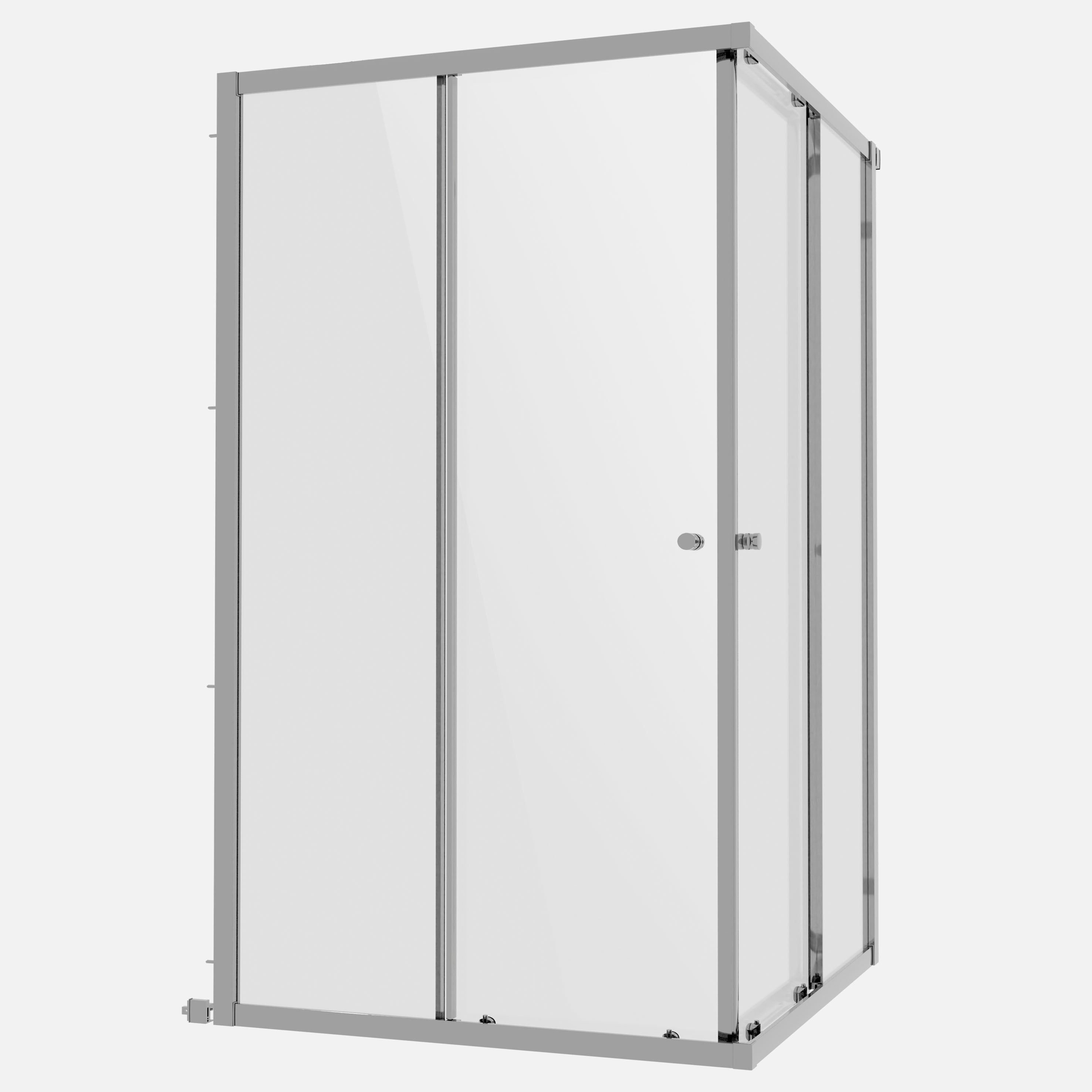 Baridi Corner Entry Shower Enclosure 1000 x 800 x 1850mm with 6mm Tempered Glass - Chrome – DH300