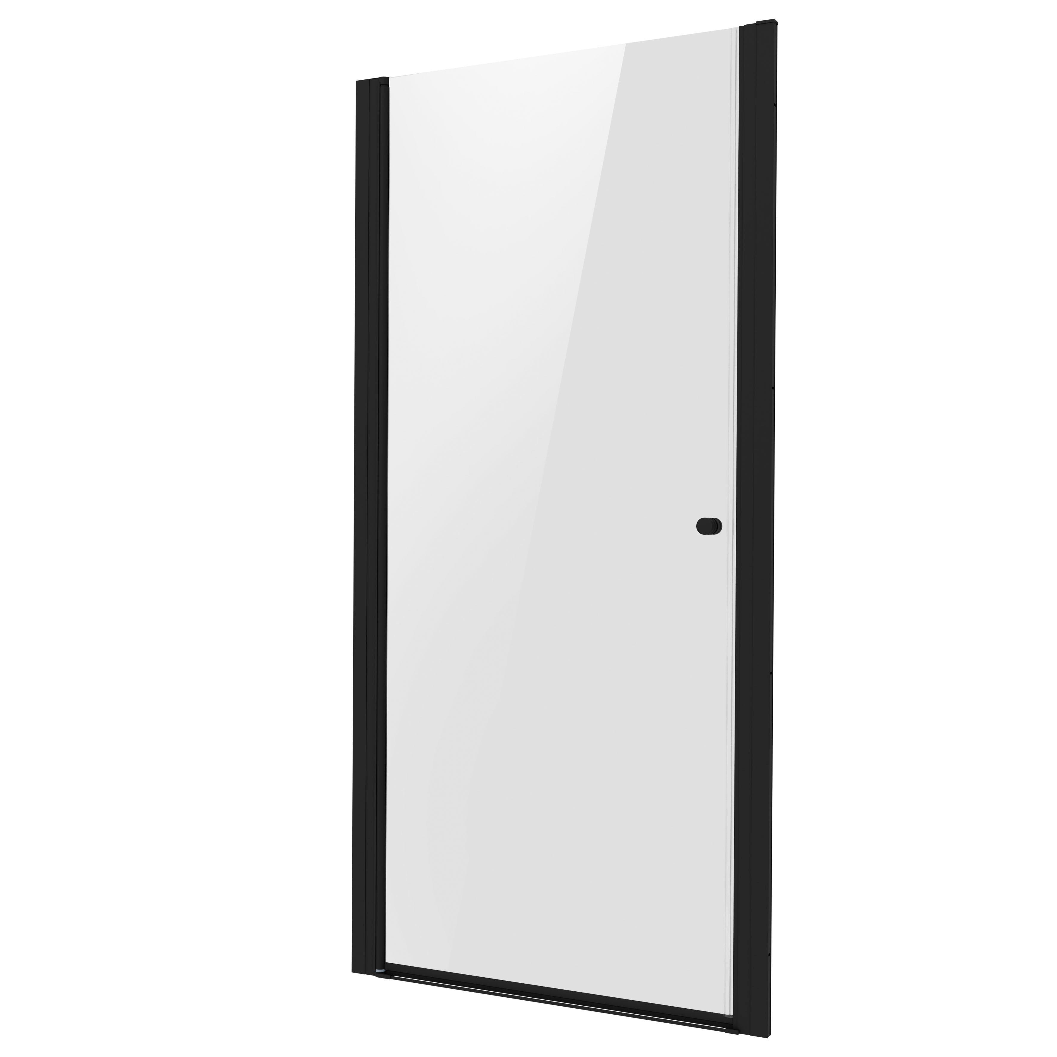 Baridi Pivot Shower Door 800 x 1850mm, 6mm Tempered Glass, Reversible Installation, Black - DH304