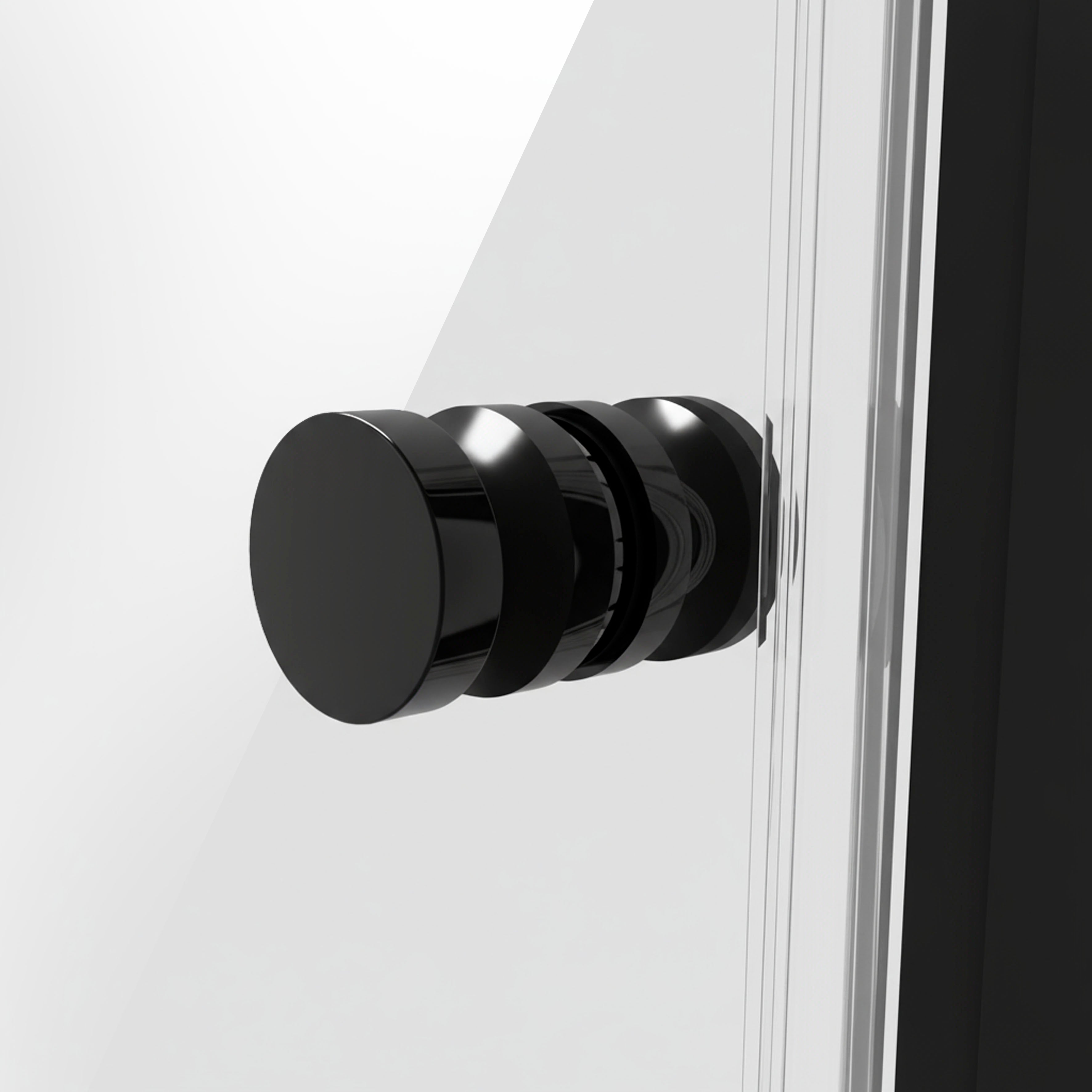 Baridi Hinged Shower Door 800 x 1850mm, 6mm Tempered Glass, Reversible Installation, Black - DH307