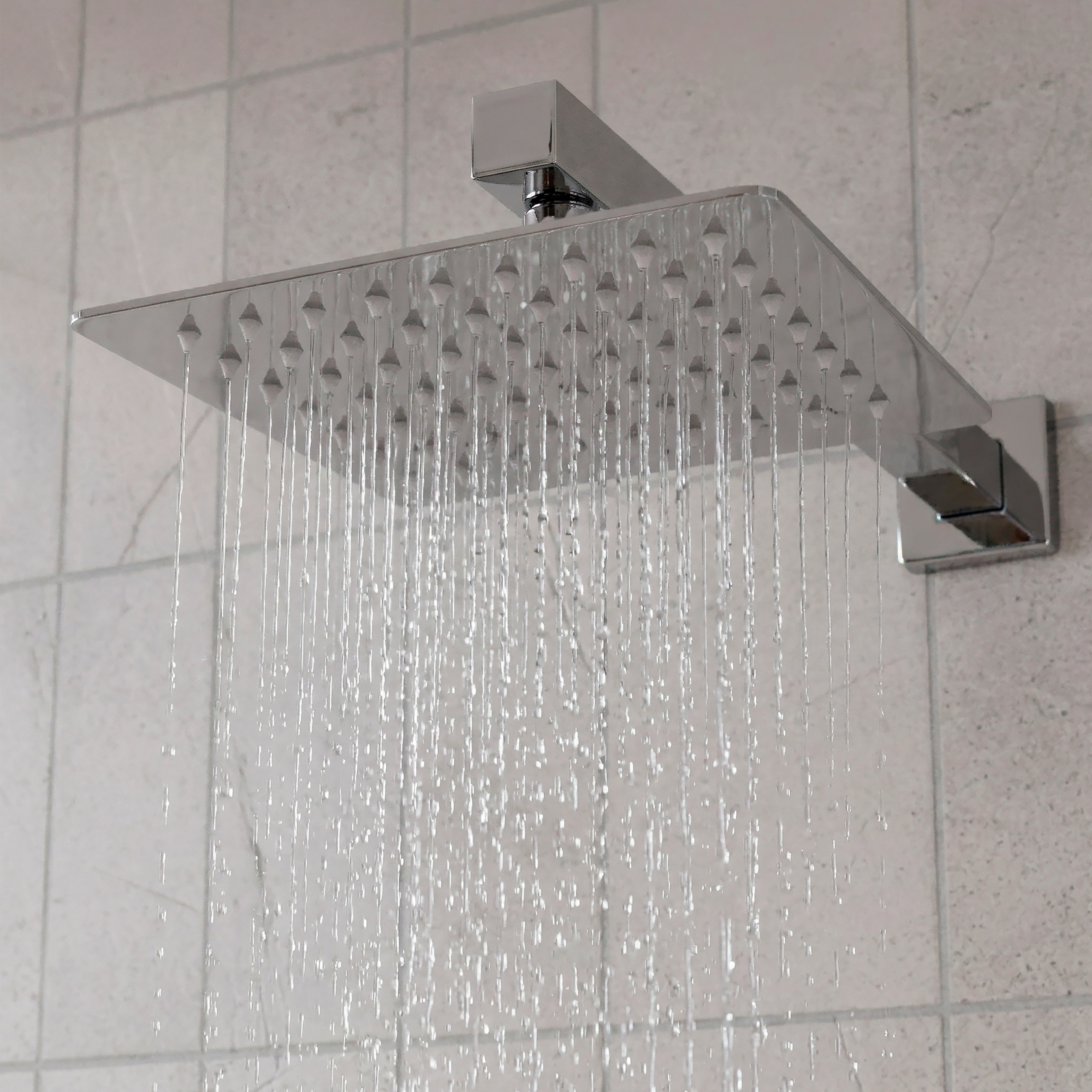 Baridi Concealed Thermostatic Shower Set 20 x 20cm Square Head & Hand Shower - Chrome - DH320