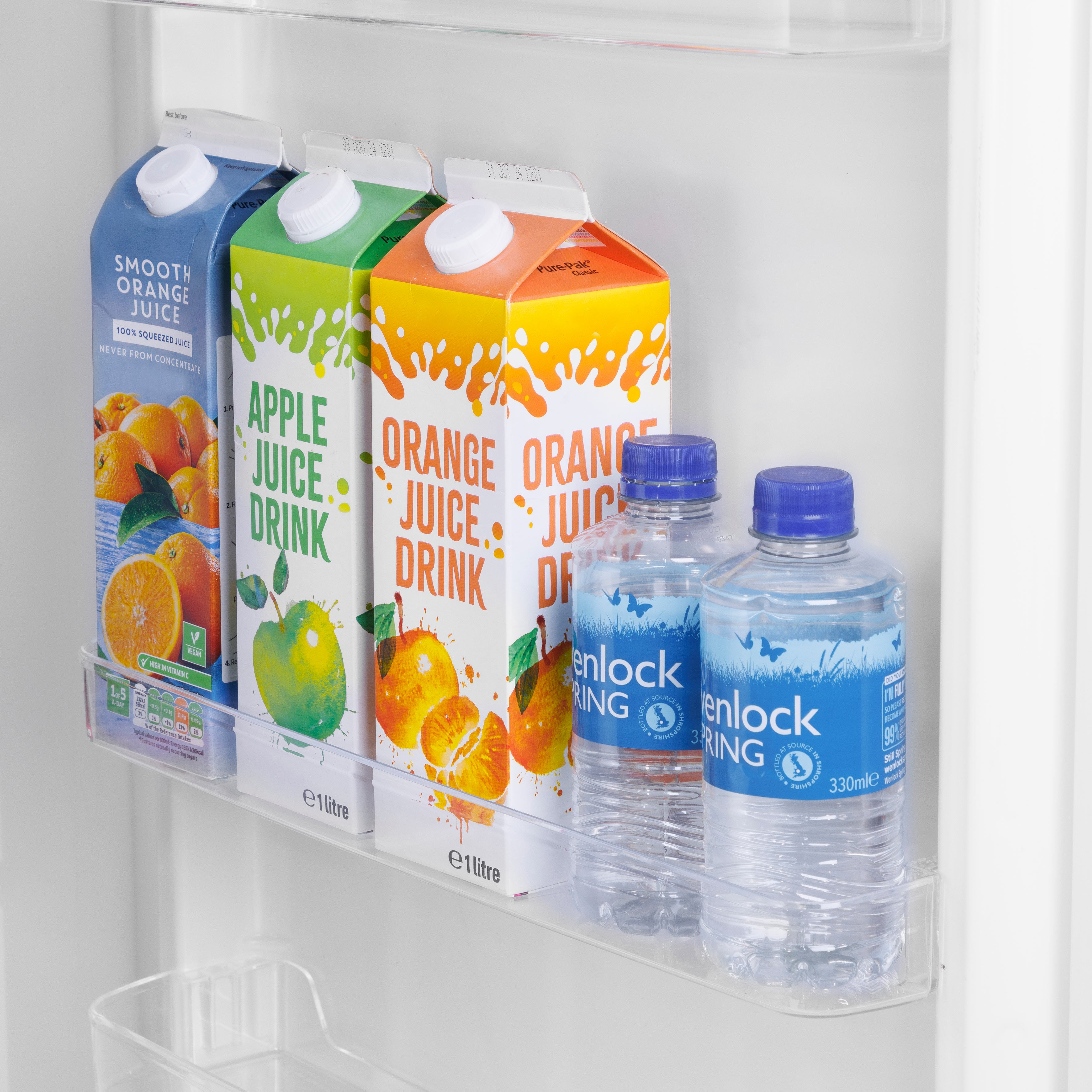 Baridi Freestanding Tall Larder Fridge, 241L Capacity with Reversible Door, 55cm Wide, White – DH322