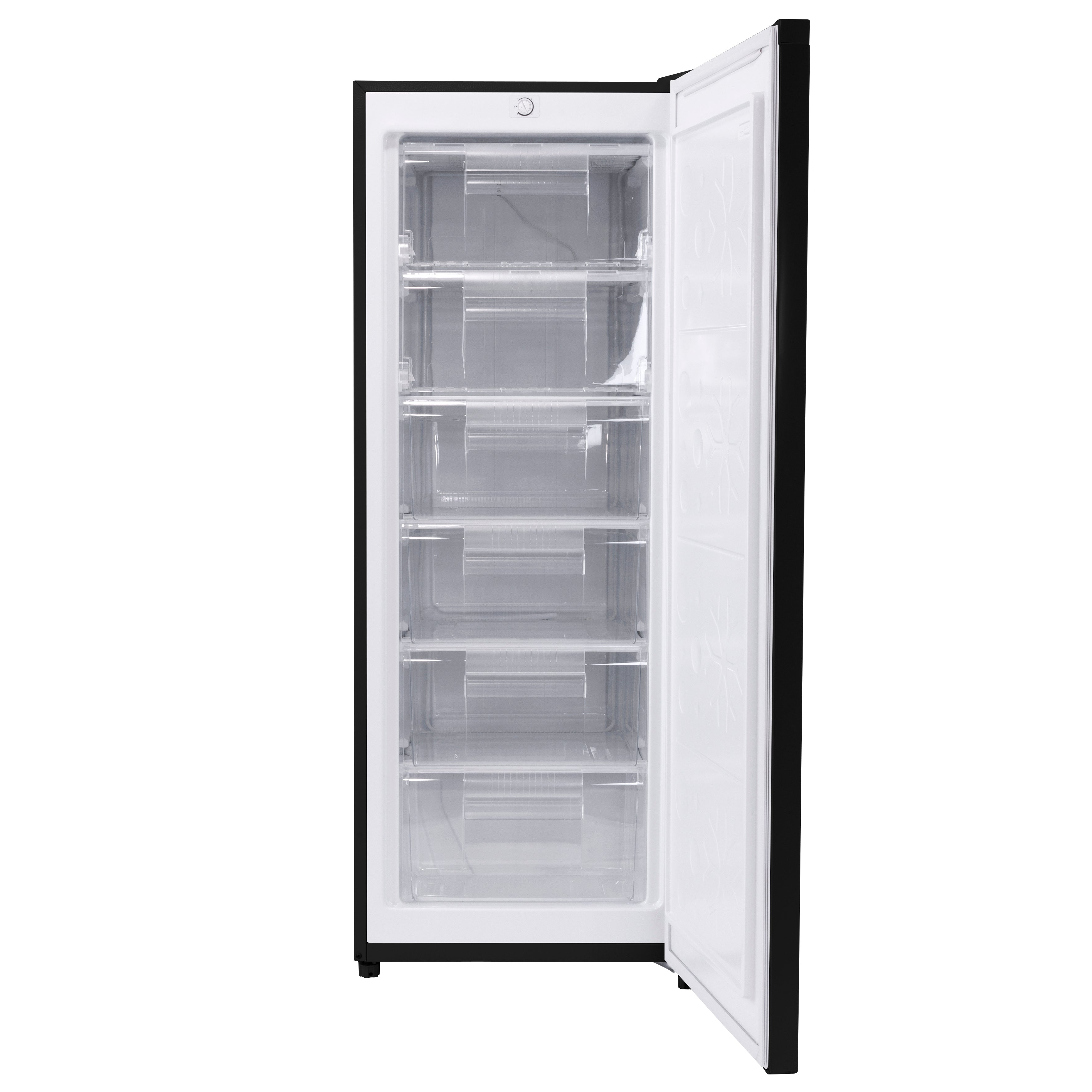 Baridi Freestanding Tall Freezer, 177L Capacity with Reversible Door, Black – DH325