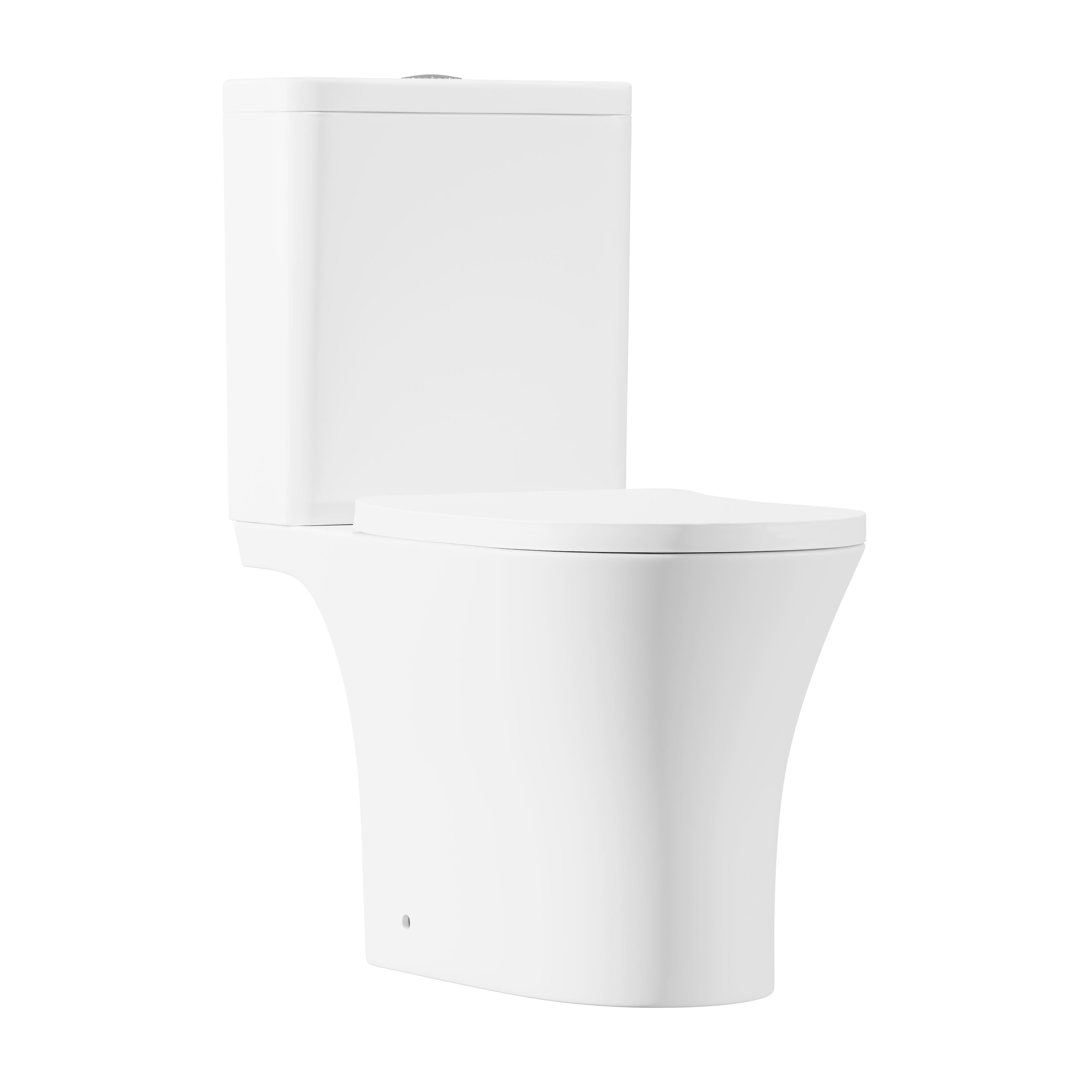 Baridi Close-Coupled Toilet with Soft Close Seat, Dual Flush Cistern & Rimless Flush, White - DH332