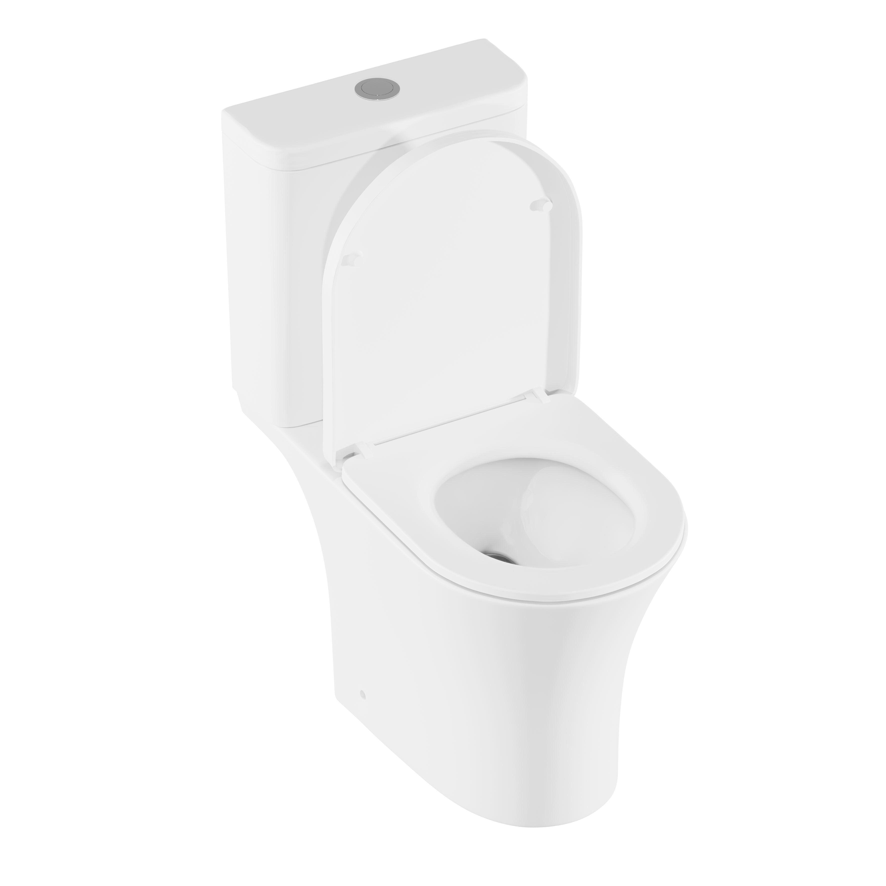 Close-Coupled Toilet with Soft Close Seat, Dual Flush Cistern & Rimless Flush – White