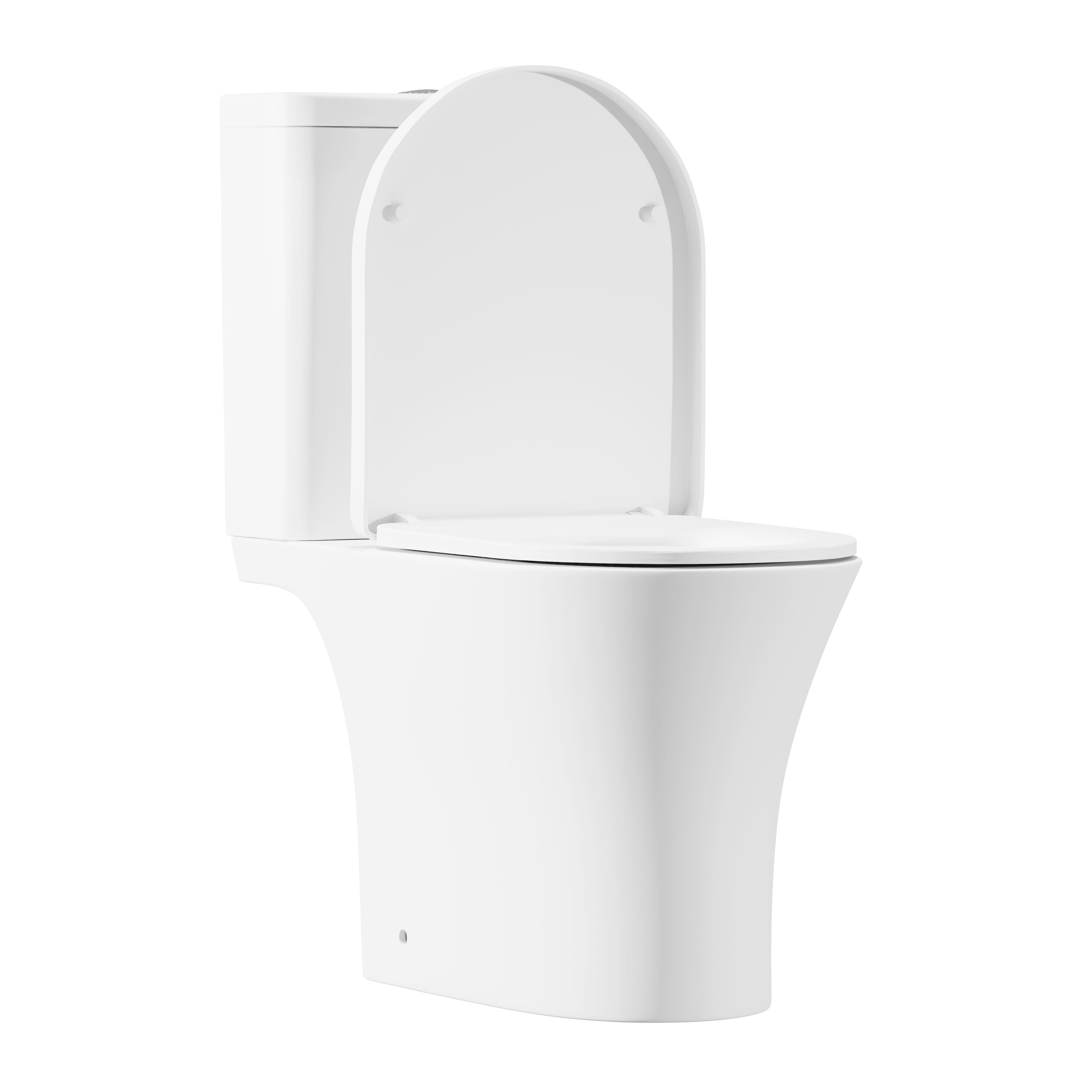 Baridi Close-Coupled Toilet with Soft Close Seat, Dual Flush Cistern & Rimless Flush, White - DH332