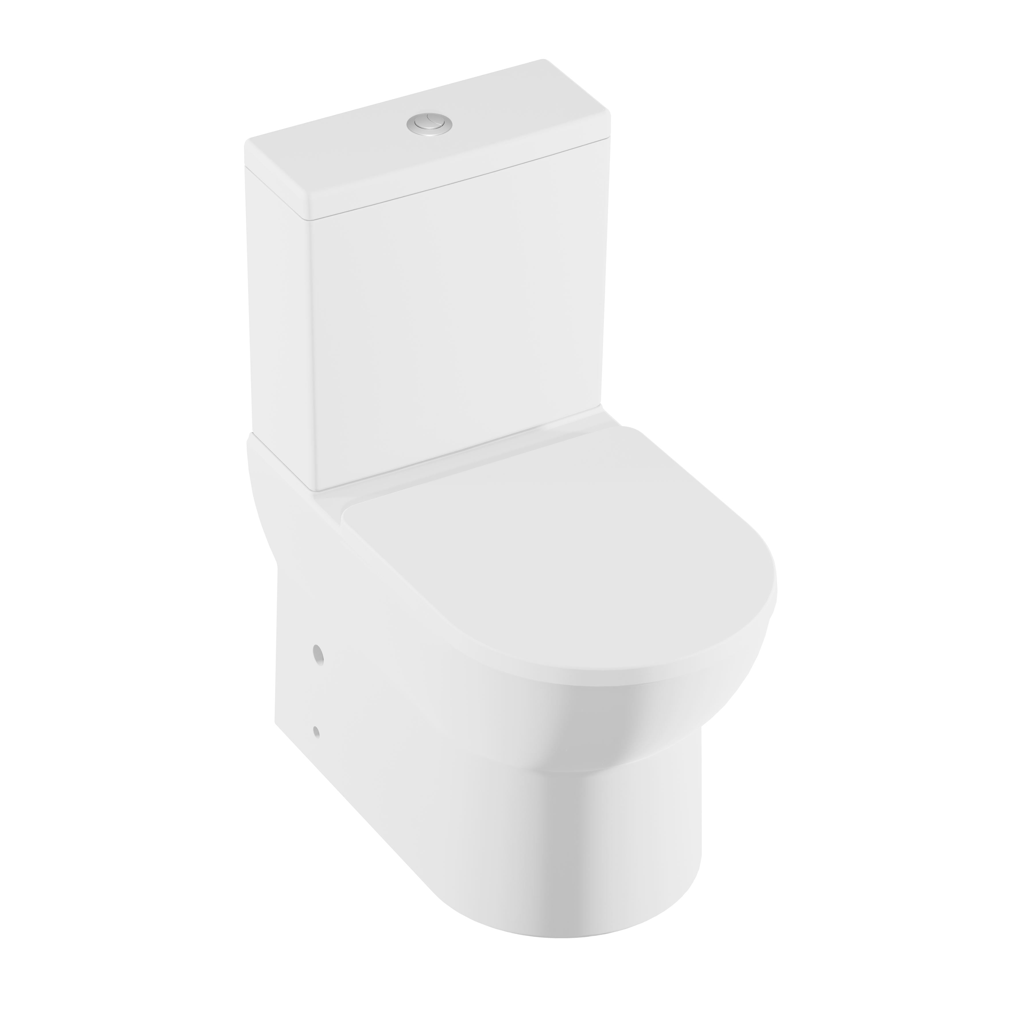Baridi Close-Coupled Toilet with Soft Close Seat, Dual Flush Cistern & Rimless Flush, White - DH333