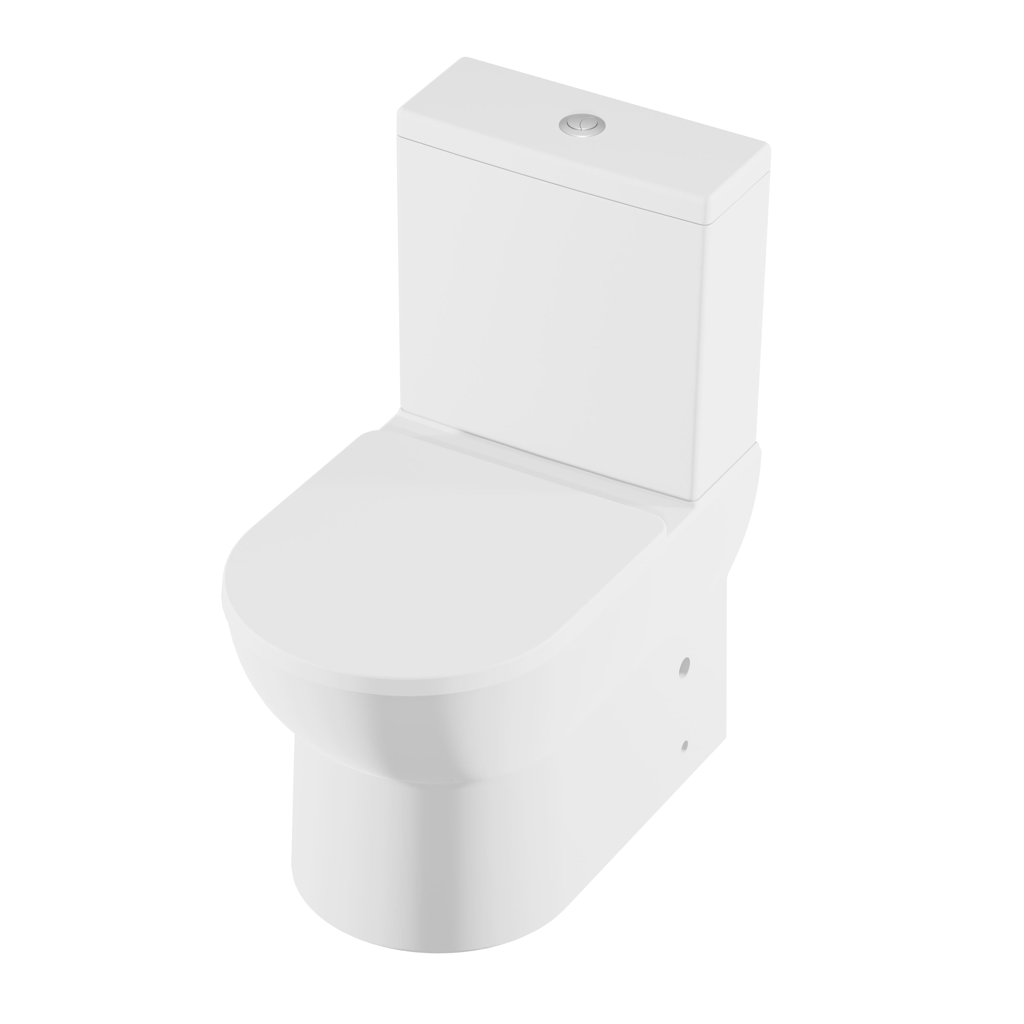 Baridi Close-Coupled Toilet with Soft Close Seat, Dual Flush Cistern & Rimless Flush, White - DH333