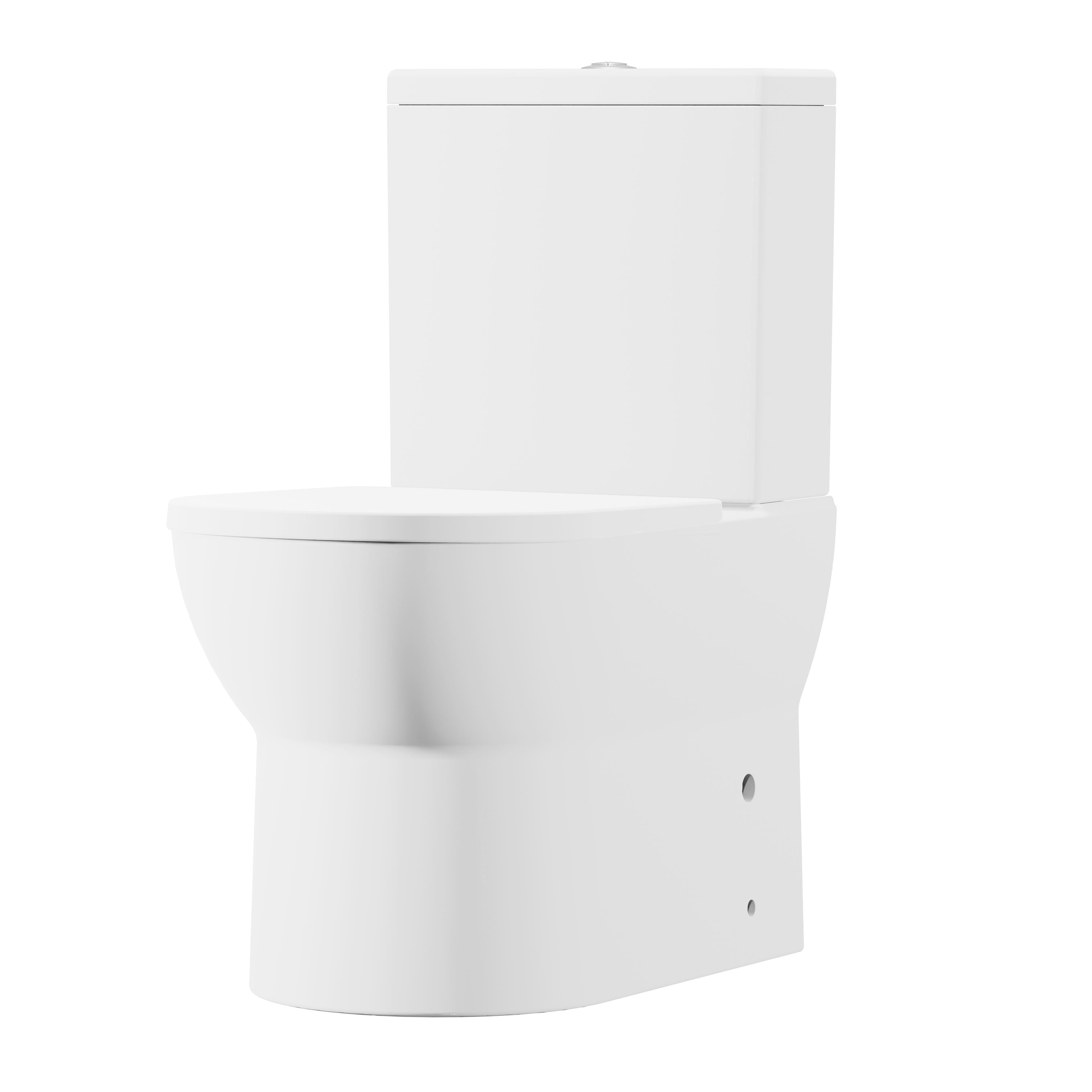 Baridi Close-Coupled Toilet with Soft Close Seat, Dual Flush Cistern & Rimless Flush, White - DH333