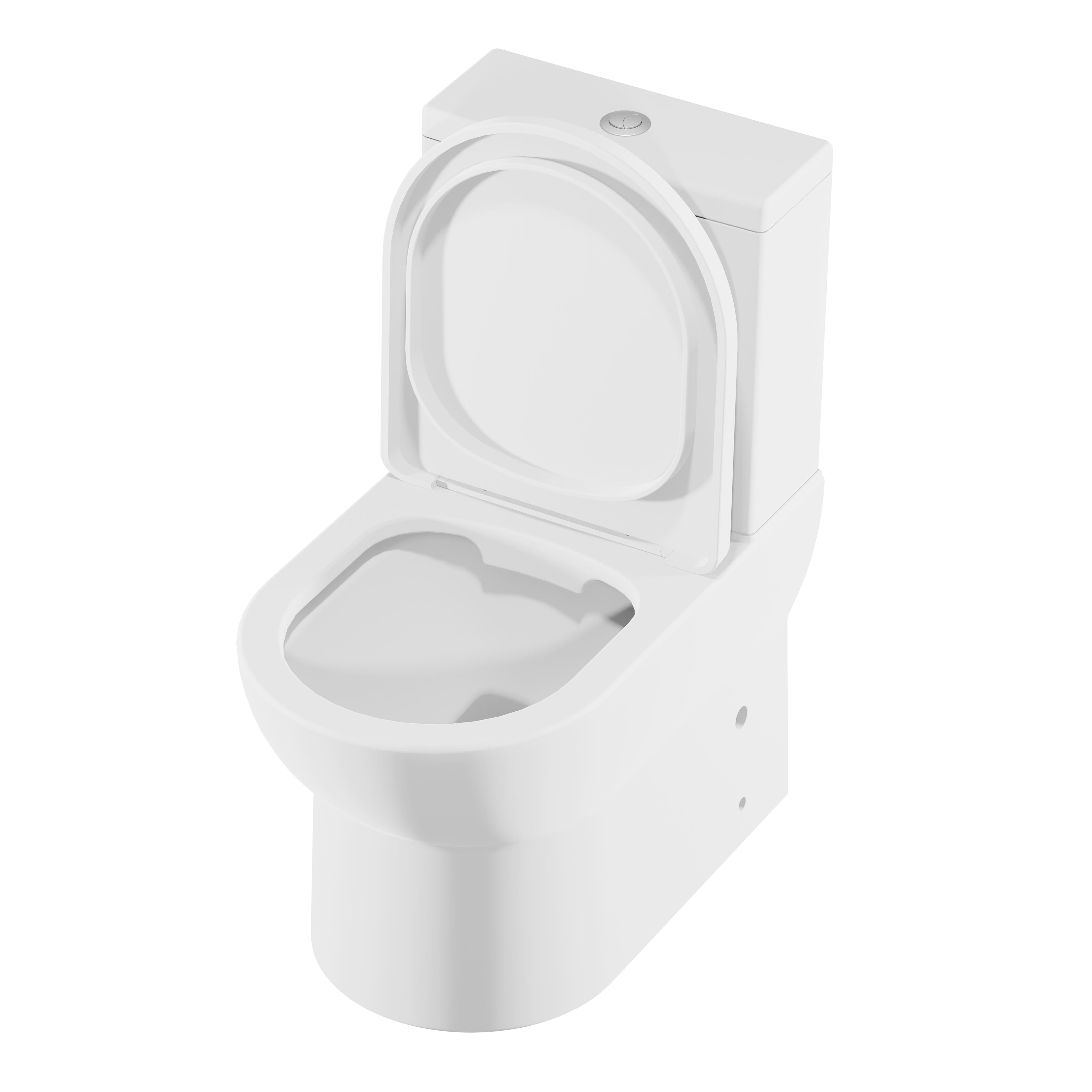 Baridi Close-Coupled Toilet with Soft Close Seat, Dual Flush Cistern & Rimless Flush, White - DH333