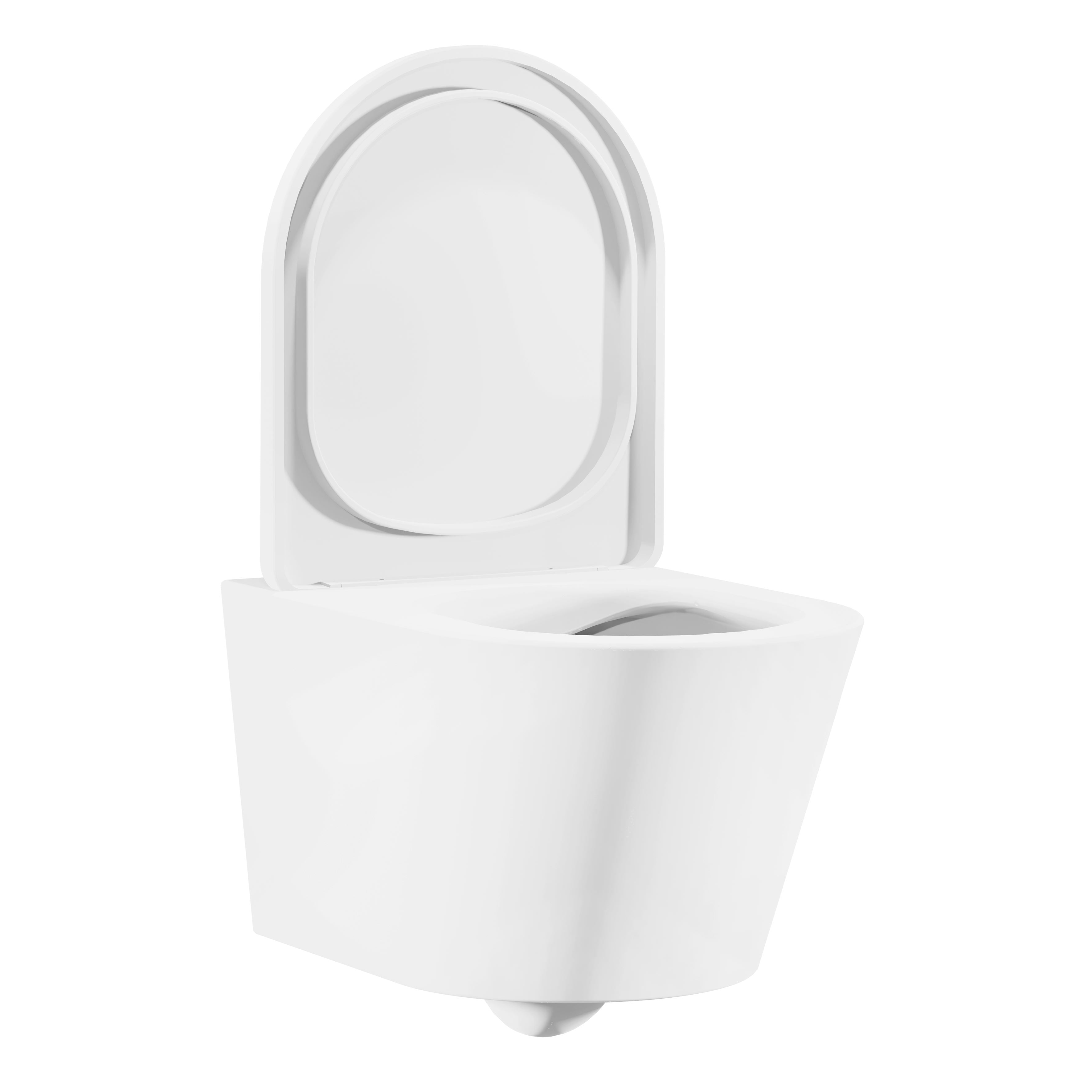 Baridi Wall Hung Toilet with Soft Close Seat & Rimless Flush, White - DH335