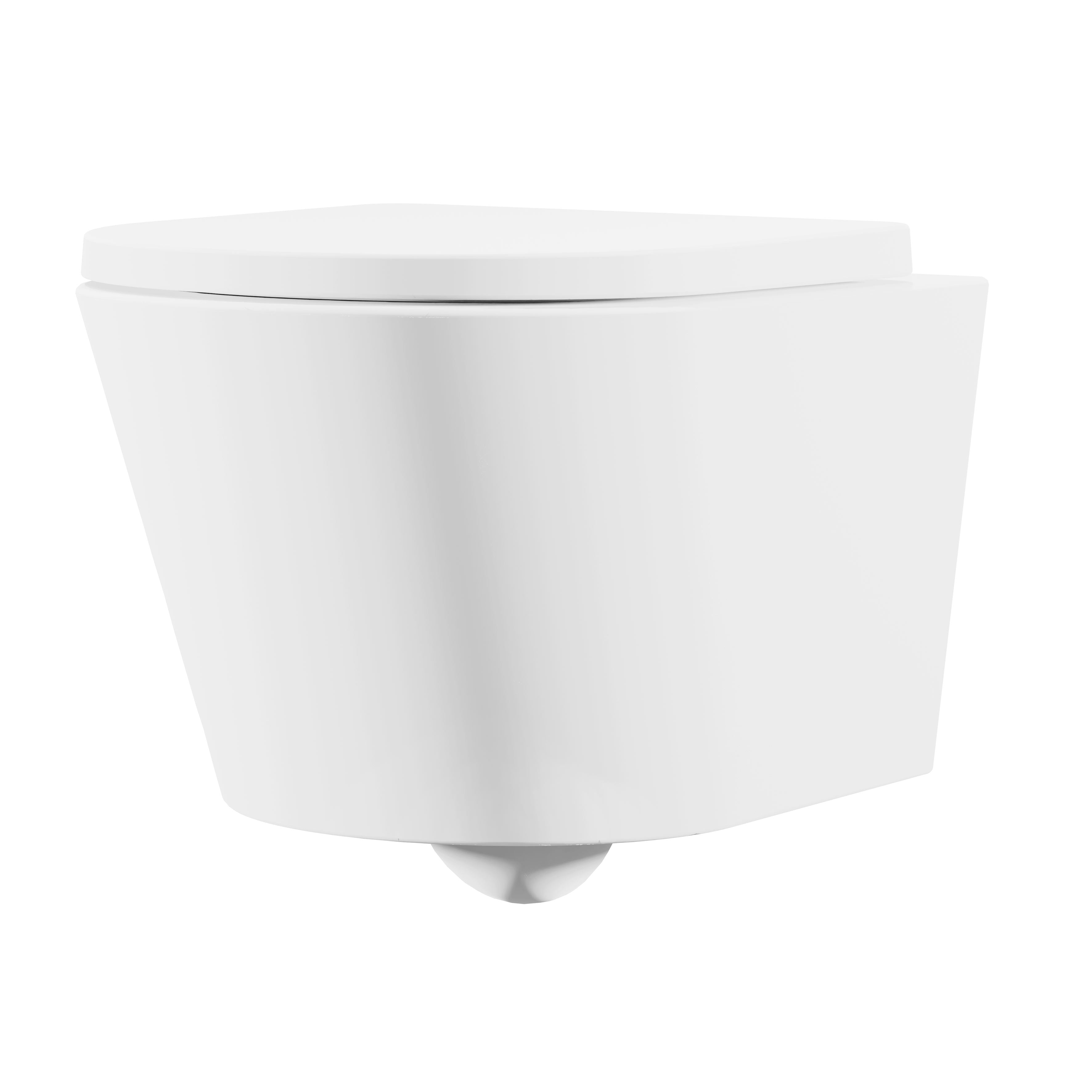 Baridi Wall Hung Toilet with Soft Close Seat & Rimless Flush, White - DH335