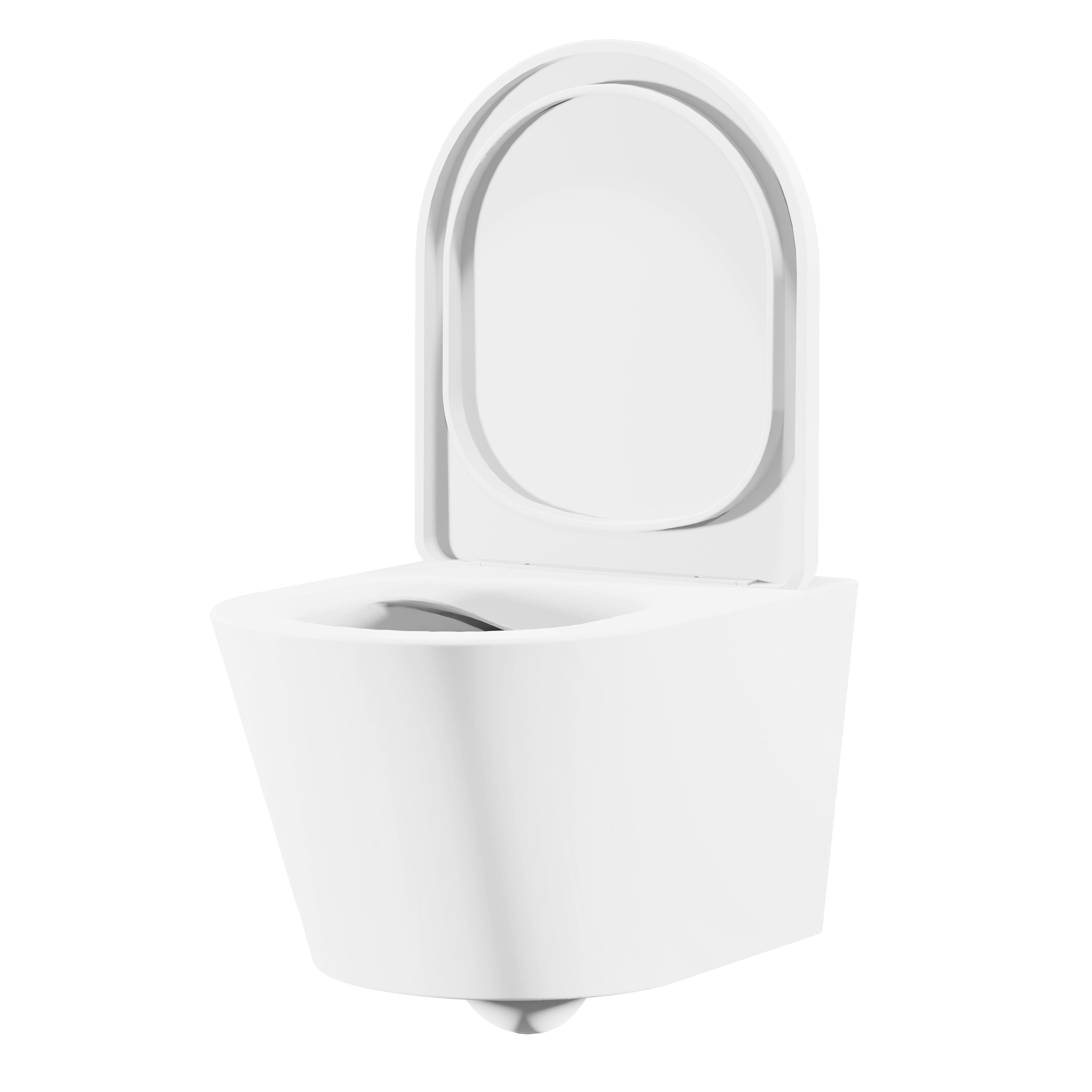 Baridi Wall Hung Toilet with Soft Close Seat & Rimless Flush, White - DH335