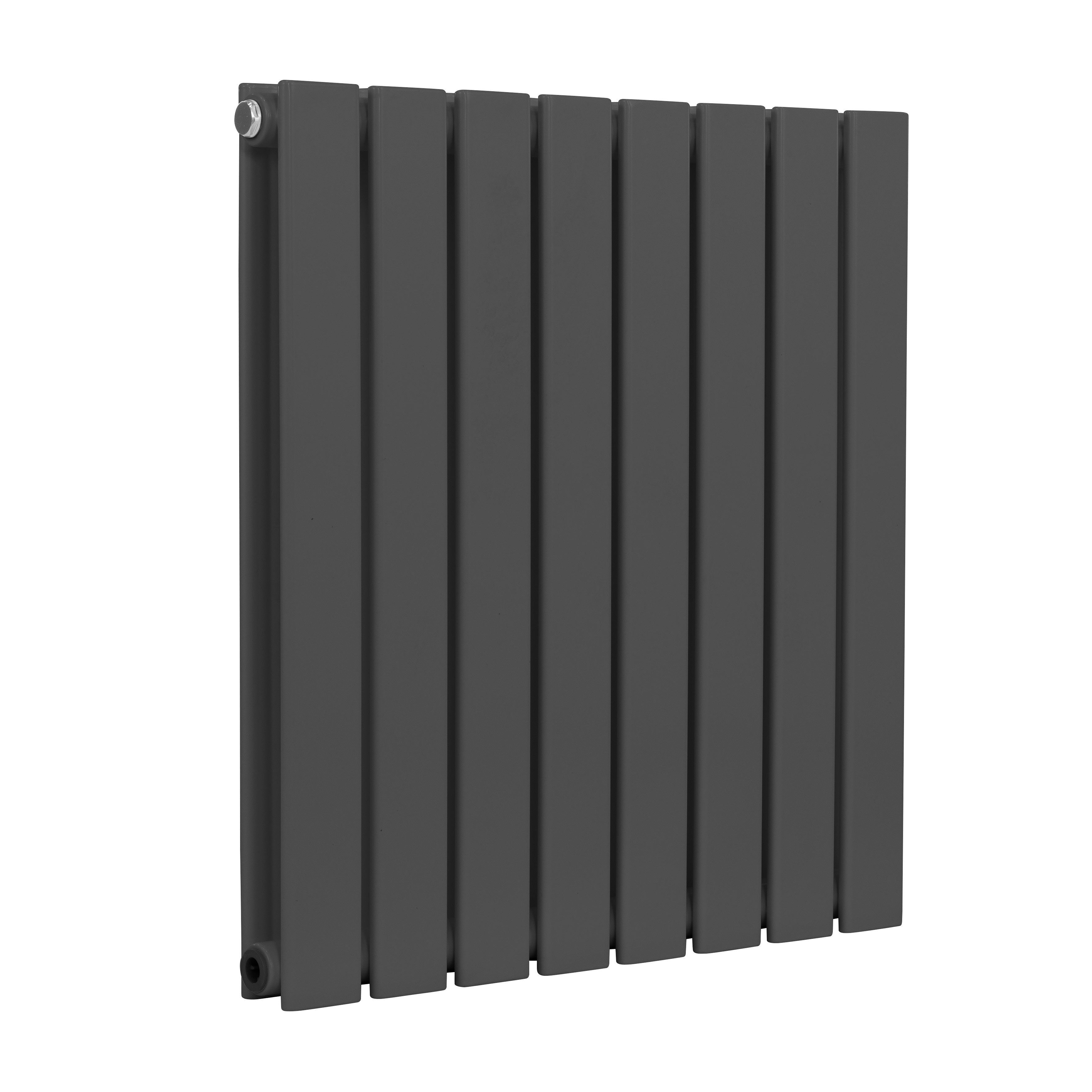 Baridi Horizontal Radiator Contemporary Double Flat Panel Design 600 x 560mm, Anthracite - DH339
