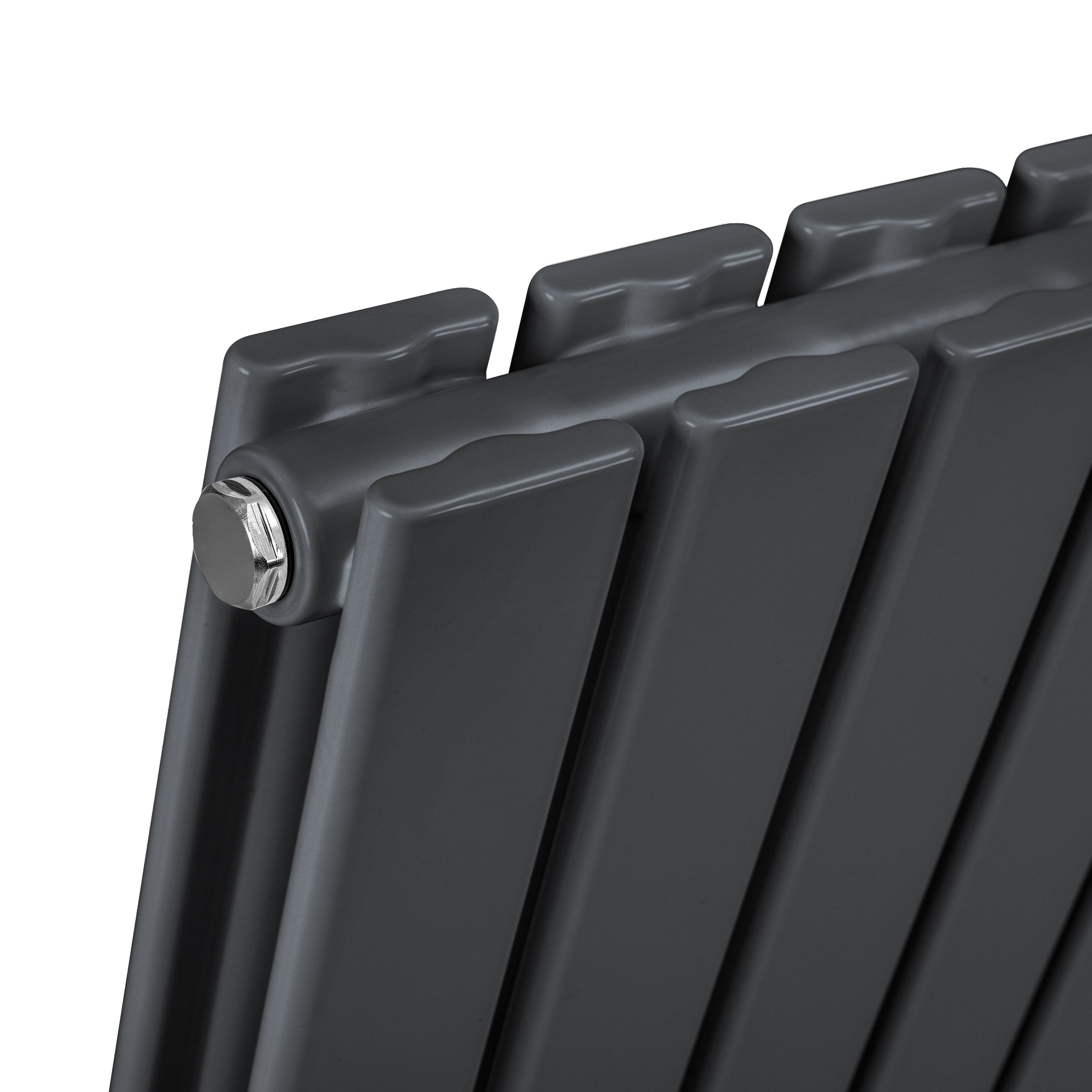 Baridi Horizontal Radiator Contemporary Double Flat Panel Design 600 x 560mm, Anthracite - DH339