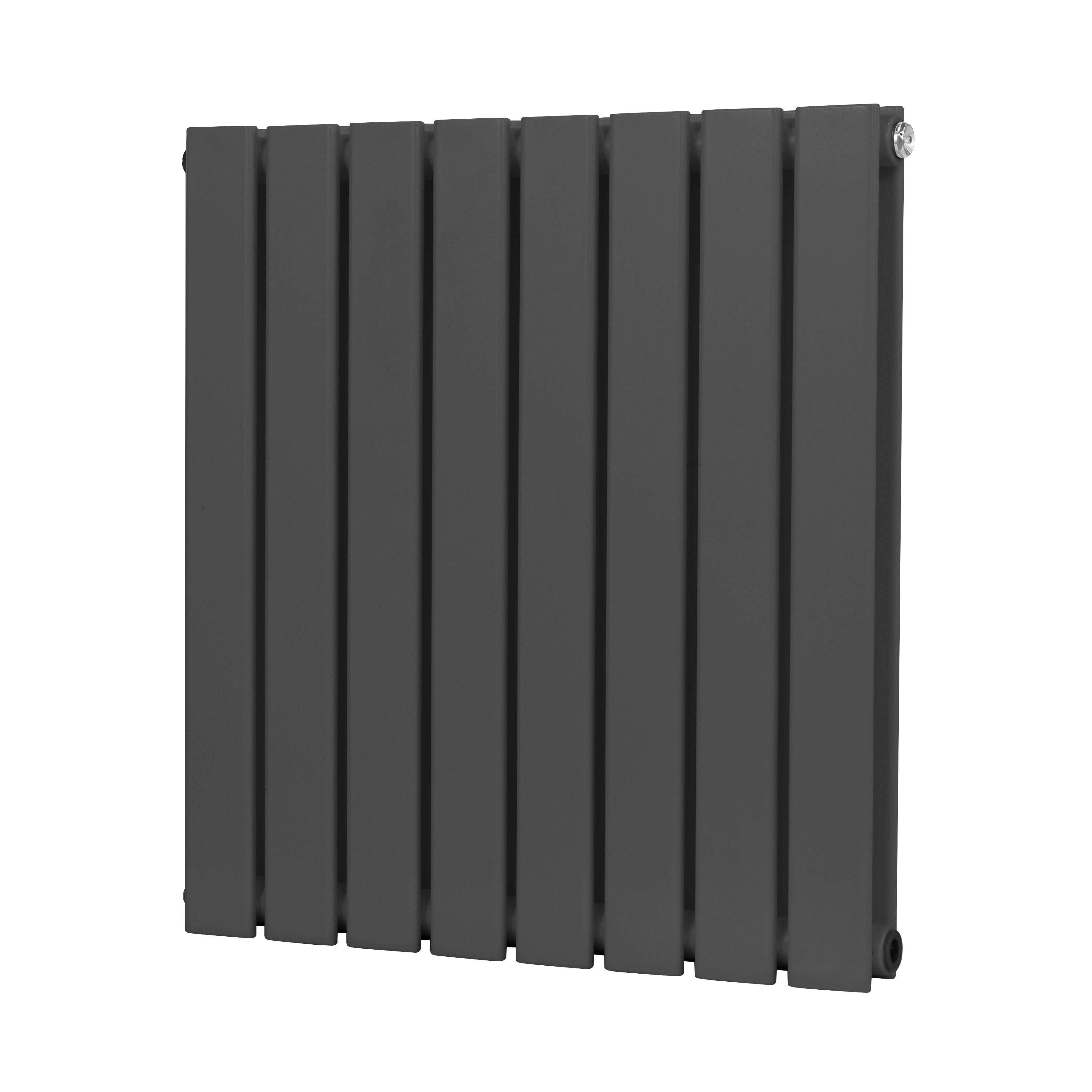 Baridi Horizontal Radiator Contemporary Double Flat Panel Design 600 x 560mm, Anthracite - DH339